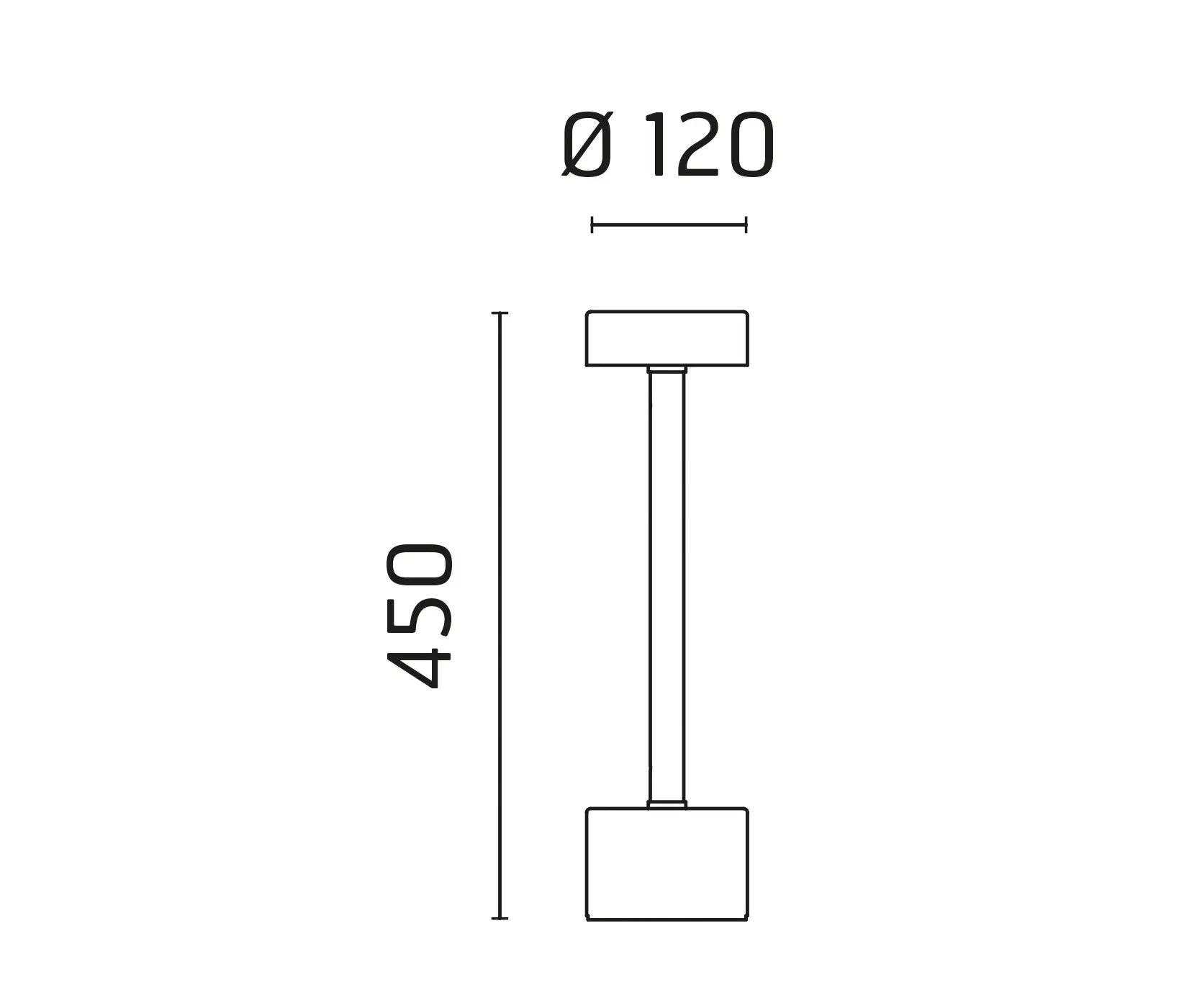 Ares - Vincenza Power LED / H. 450 mm - With Base - 180° Asymmetric Emission