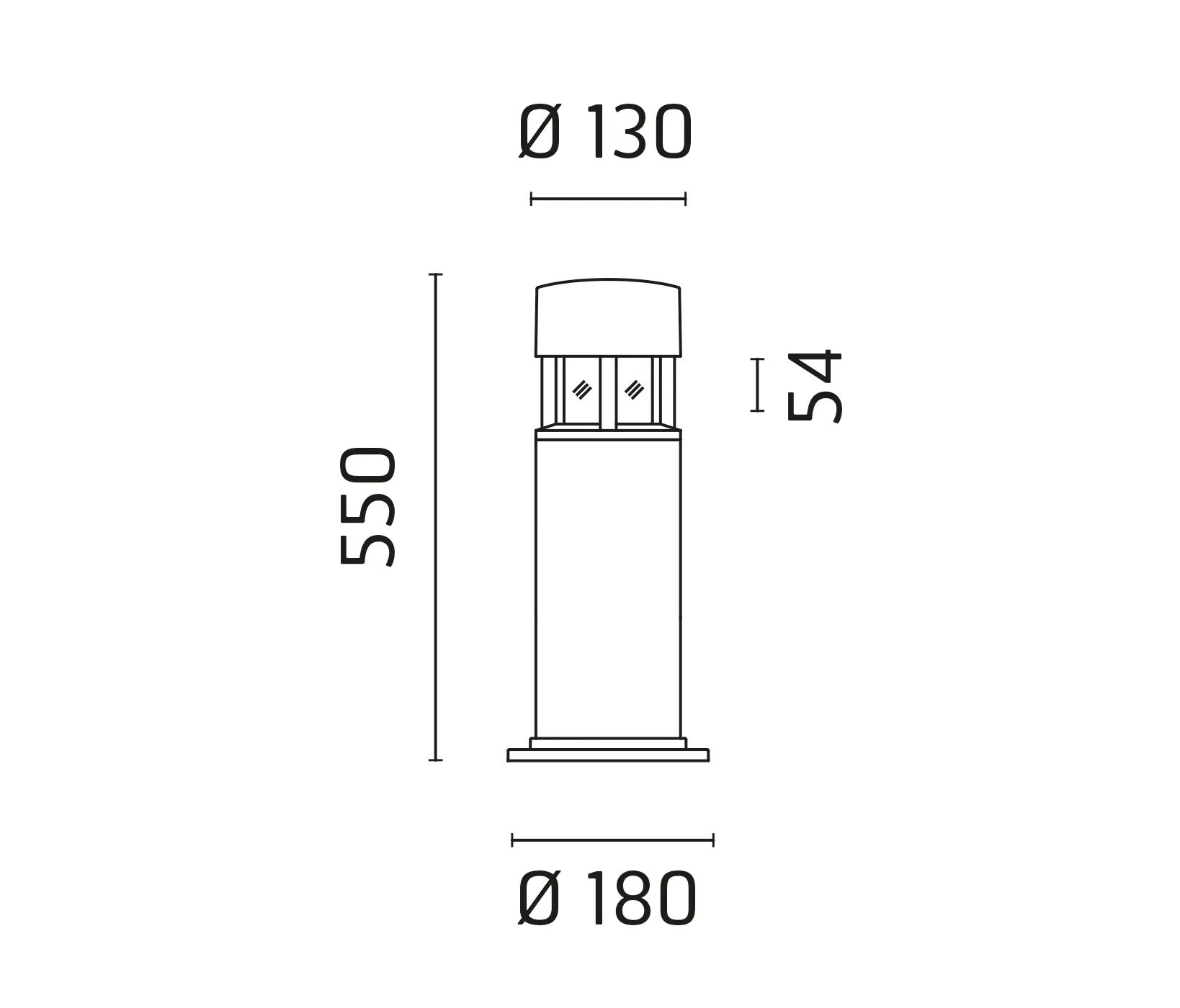 Ares - Silvia Mini post / H. 550 mm - Transparent Glass - 360° Emission
