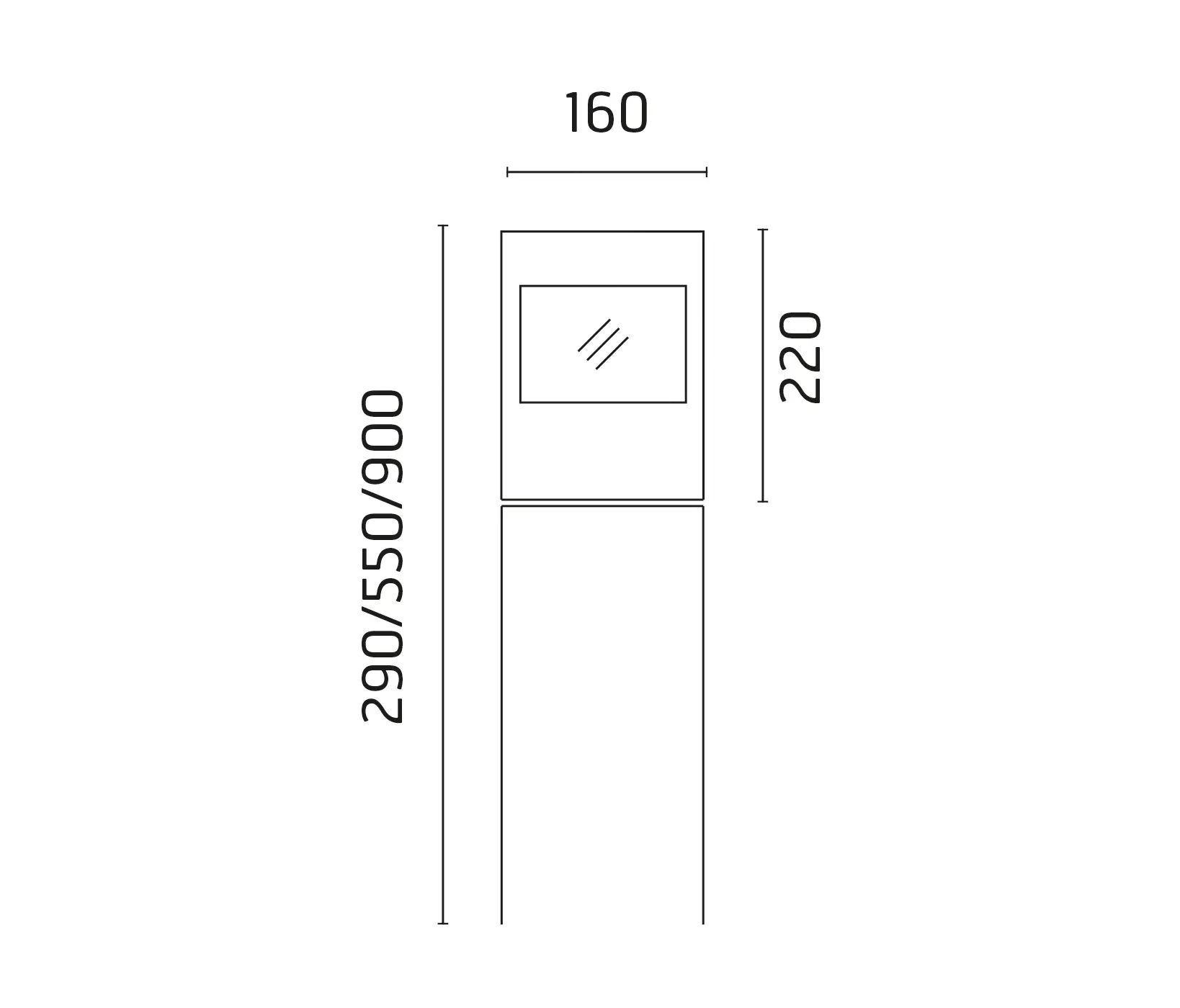 Ares - Leo 160 on post Power LED / Bidirectional - Transparent Glass
