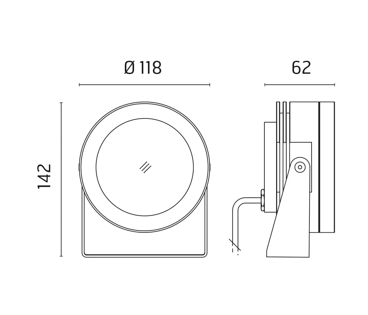 Ares - MaxiMartina Power LED /Vetro trasparente - Orientabile - Fascio stretto 10°