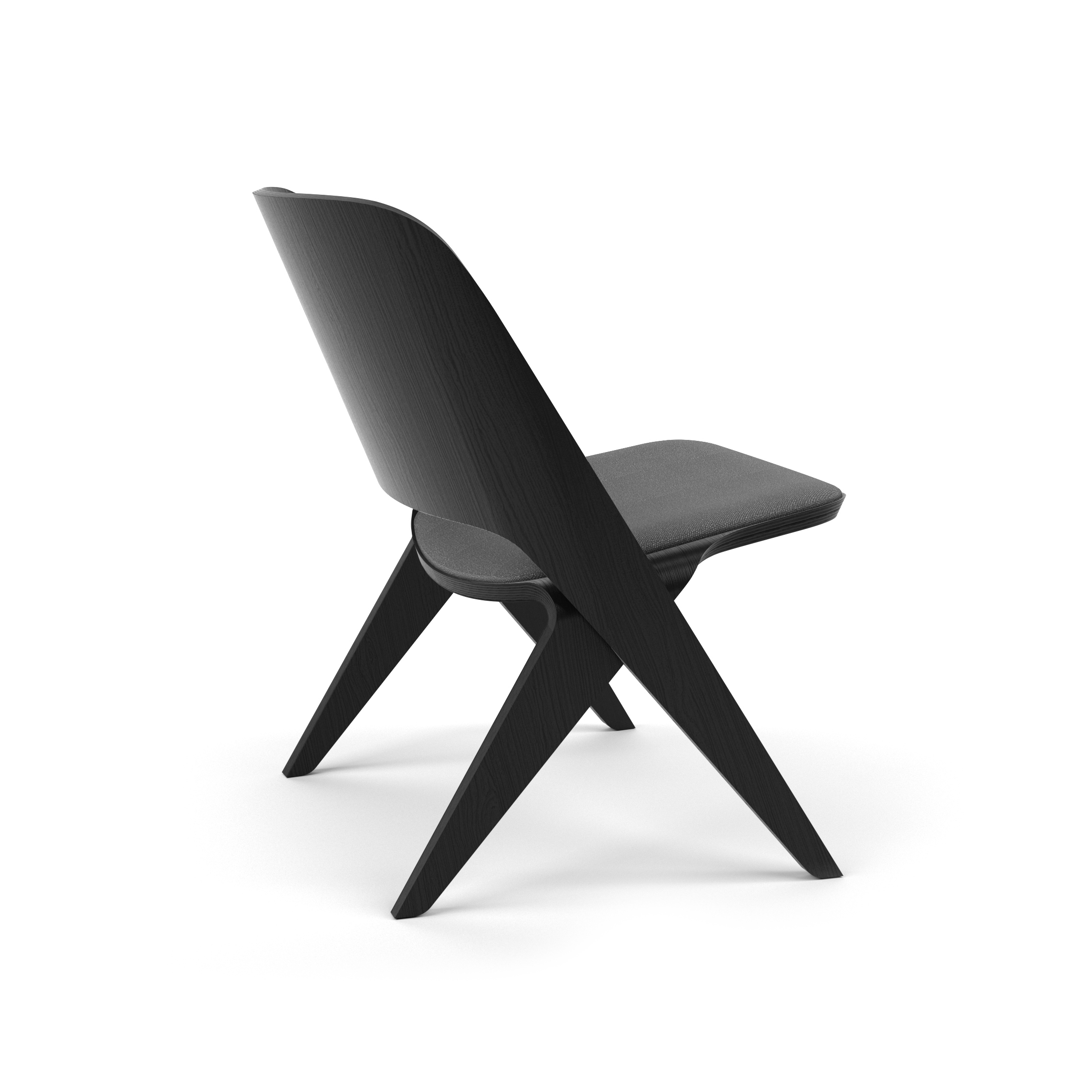 Lavitta Lounge Chair with Wool Upholstery - Black