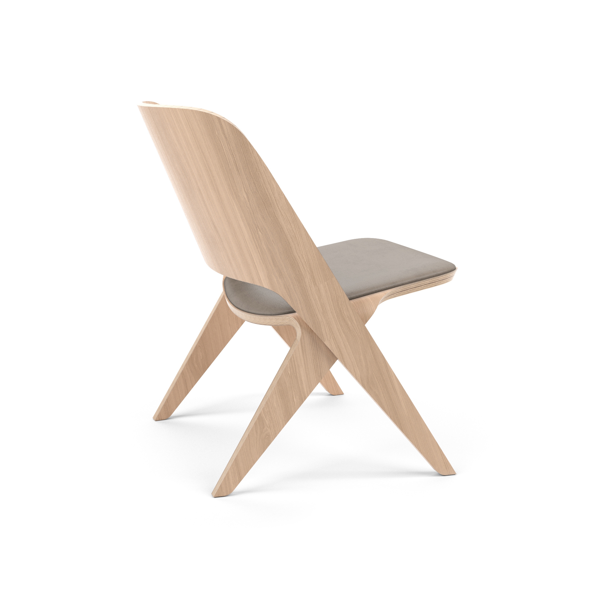 Lavitta Lounge Chair with Leather Upholstery – Oak
