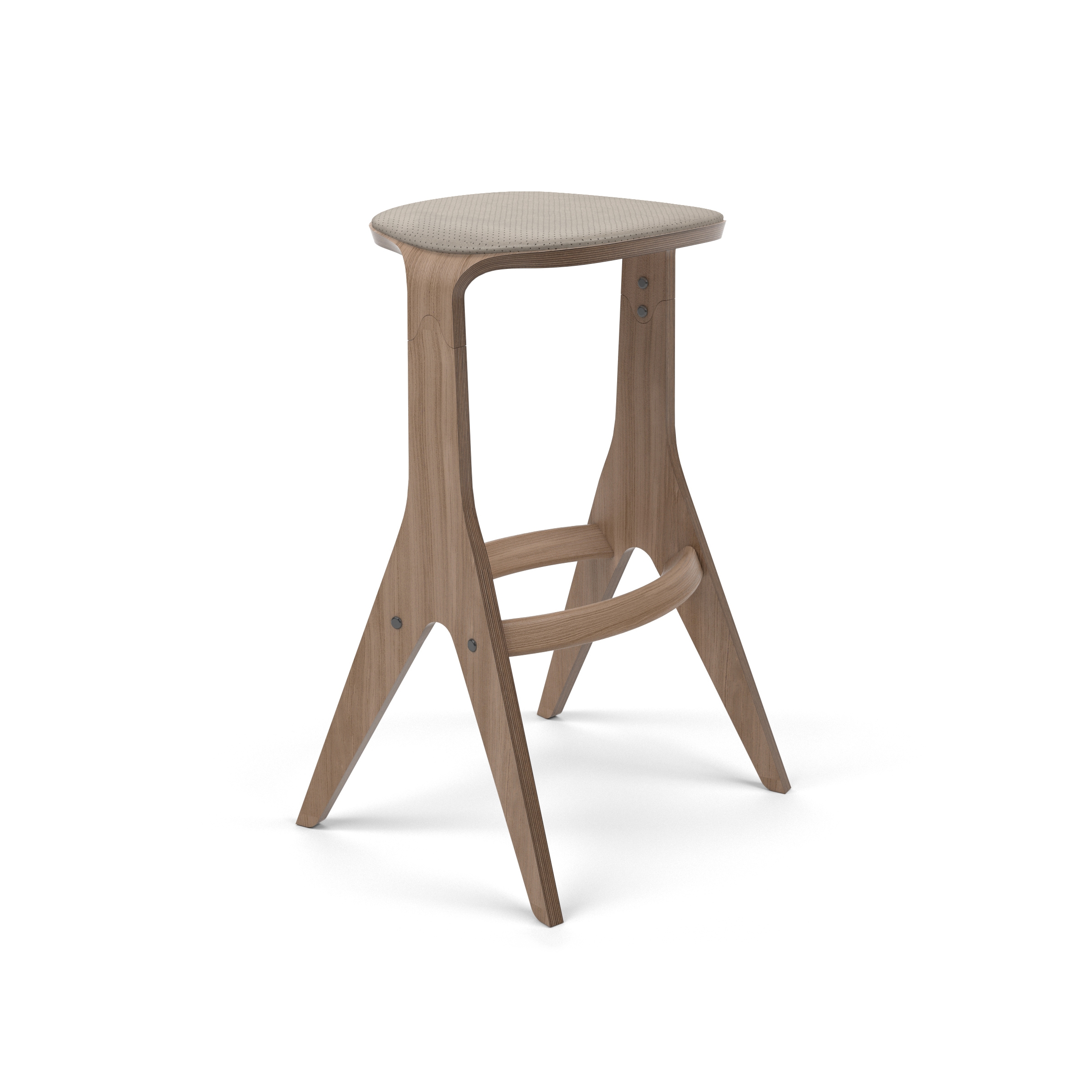 Lavitta Bar Stool 75 with Leather Upholstery - Dark Oak