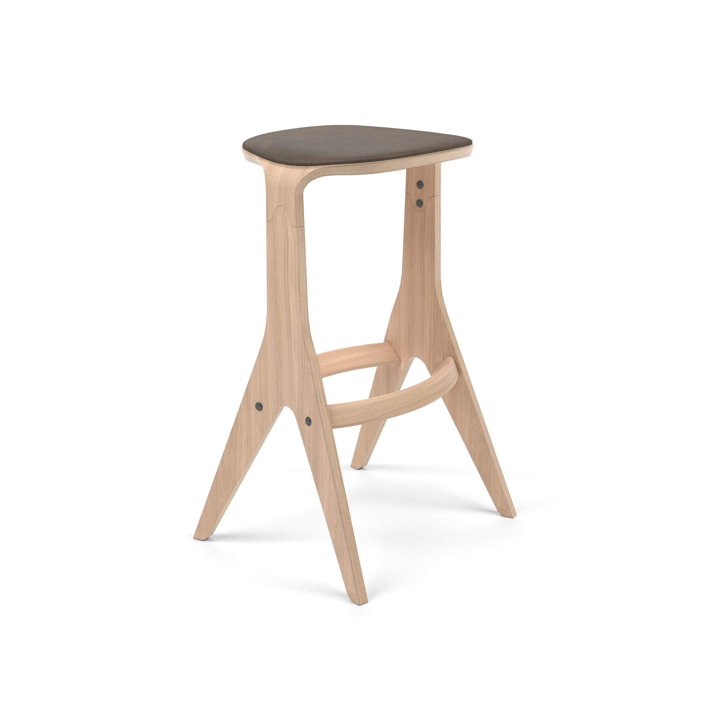 Lavitta Bar Stool 75 with Leather Upholstery - Oak