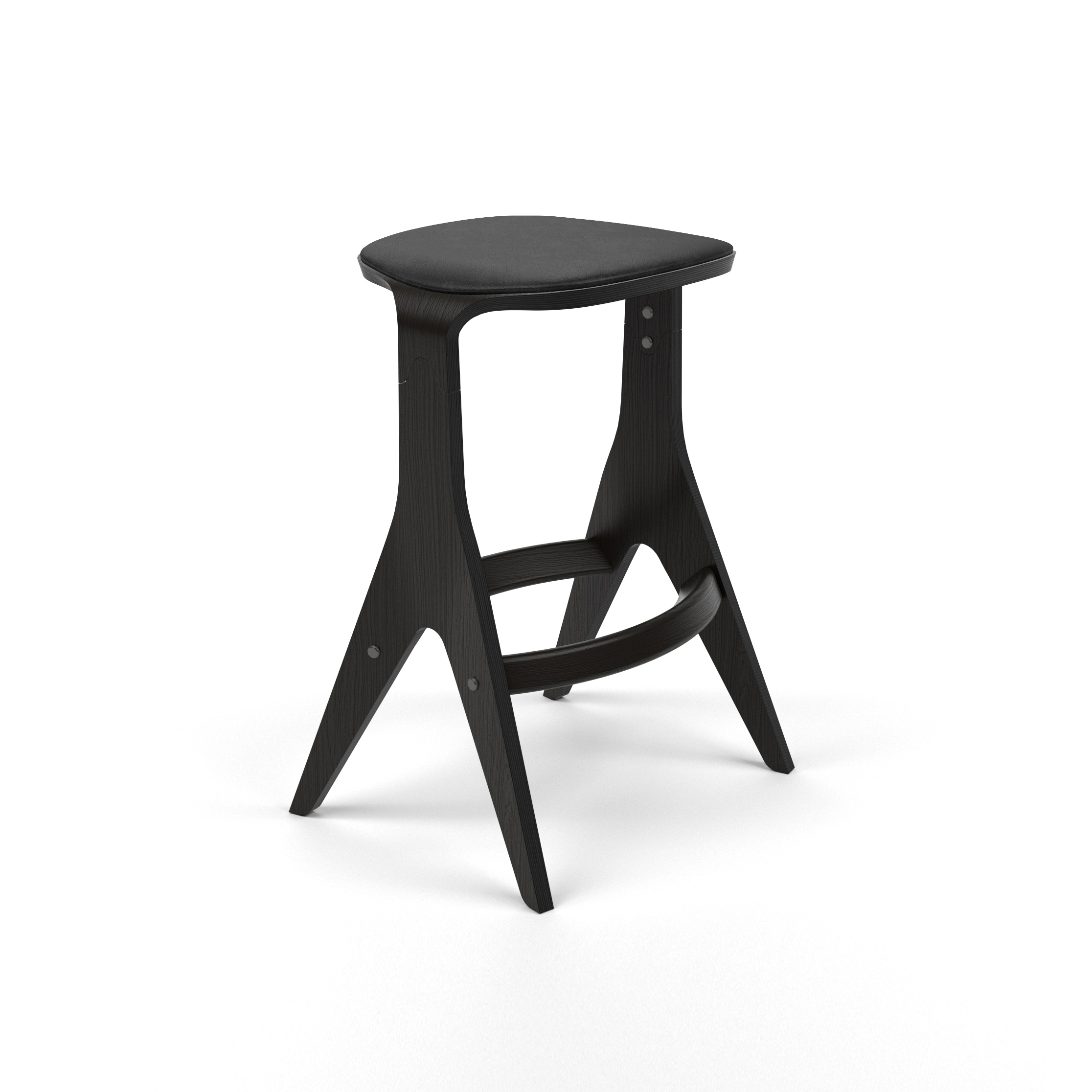 Lavitta Counter Stool 65 with Leather Upholstery - Black