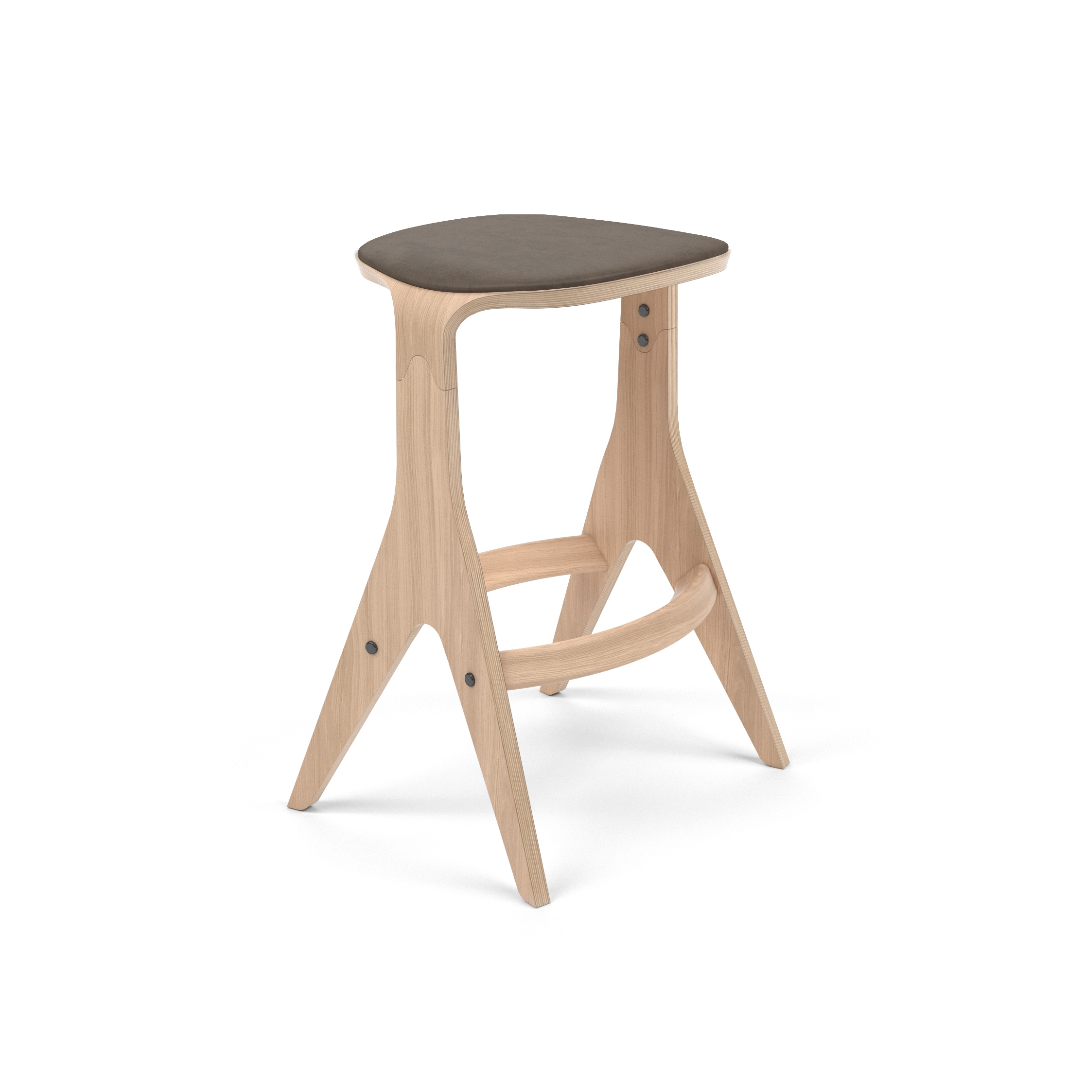 Lavitta Counter Stool 65 with Leather Upholstery - Oak