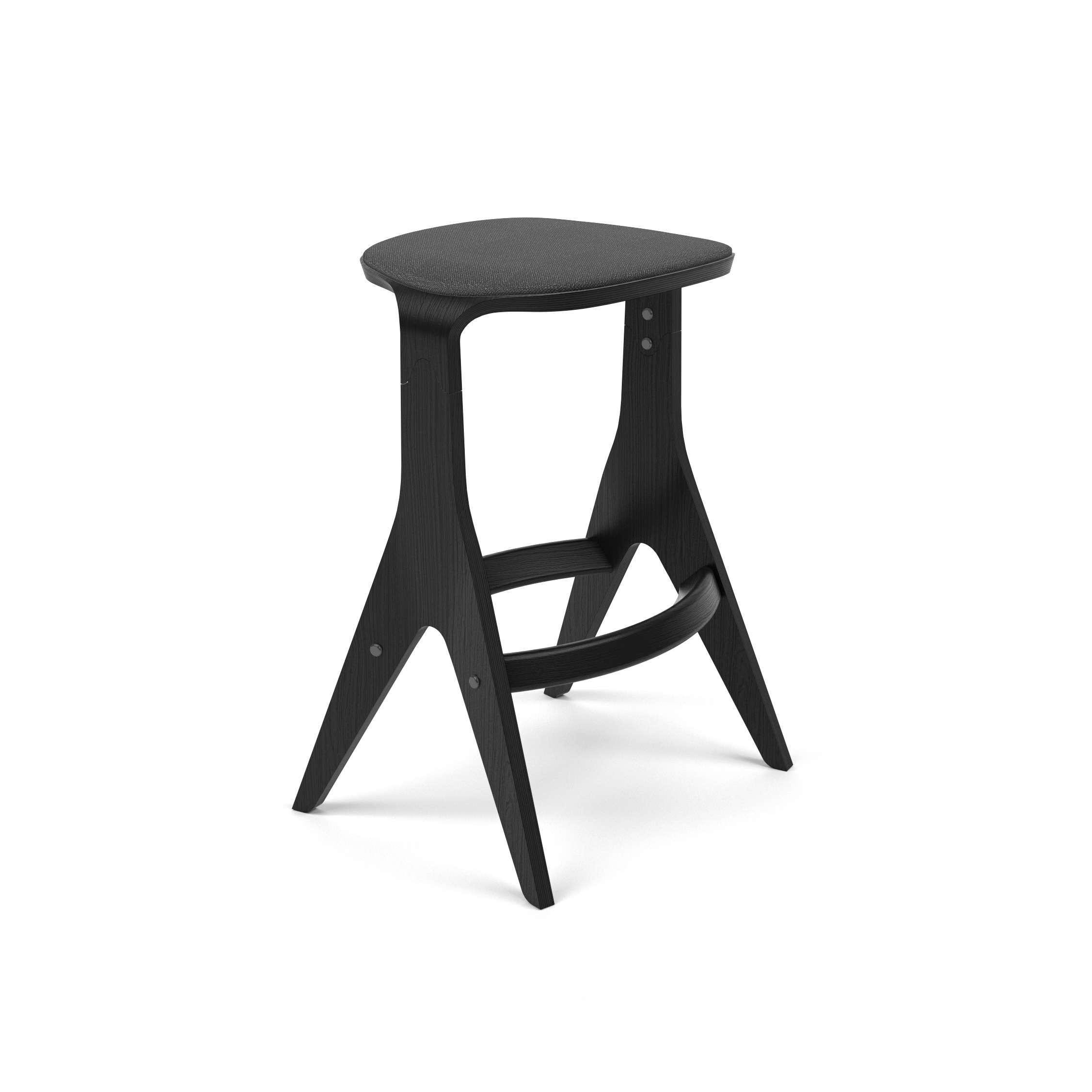 Lavitta Counter Stool 65 with Wool Upholstery – Black