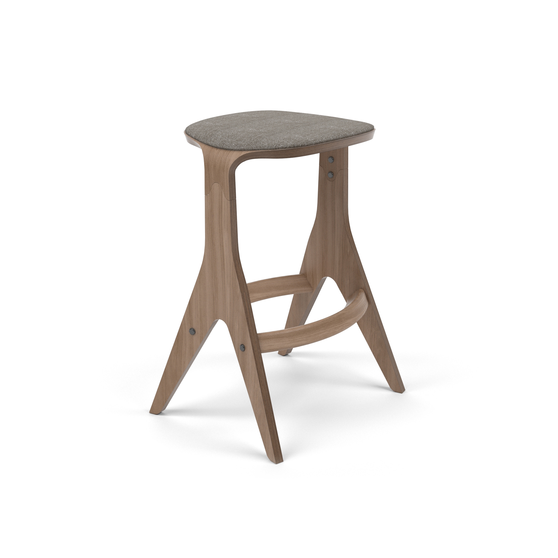 Lavitta Counter Stool 65 with Wool Upholstery – Dark Oak