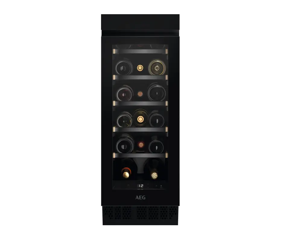 Electrolux Group - 7000 Integrated Under Counter Wine Cabinet 81.8 cm - Black Glossy Glass