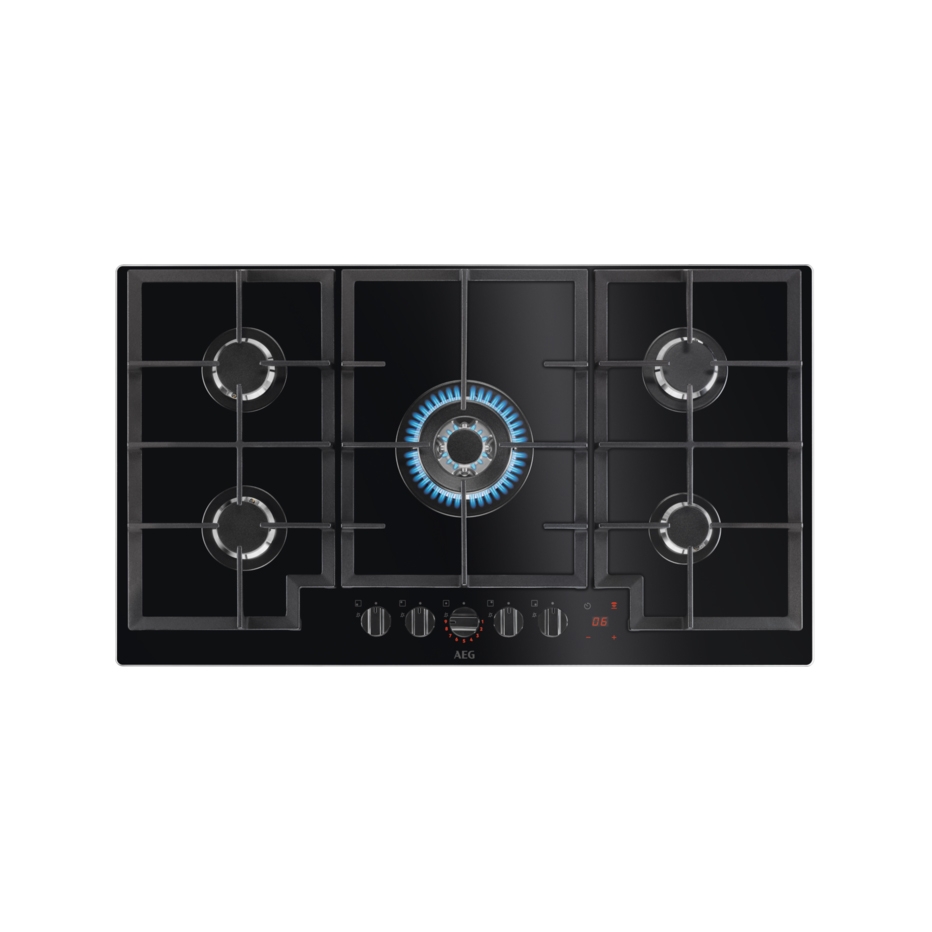 Display product 8000 Flamelight Gas On Glass Hob 90cm - Black from manufacturer Electrolux Group