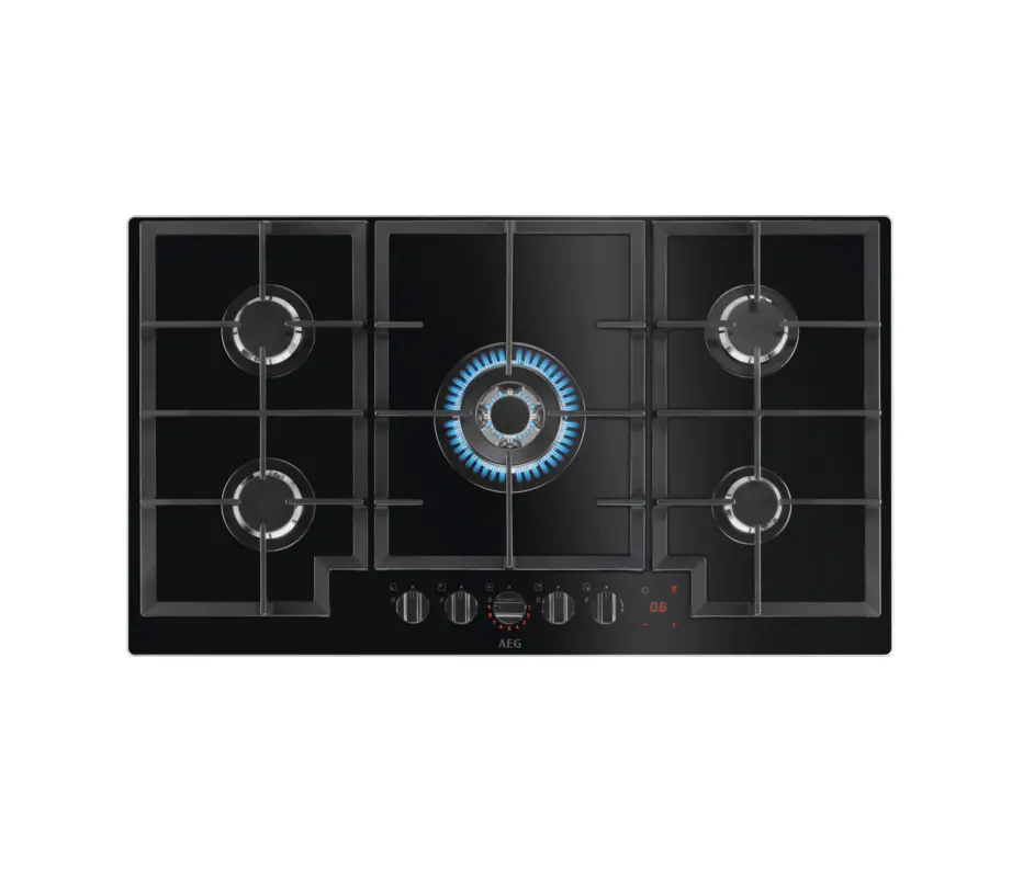 Electrolux Group - 8000 Flamelight Gas On Glass Hob 90cm - Black
