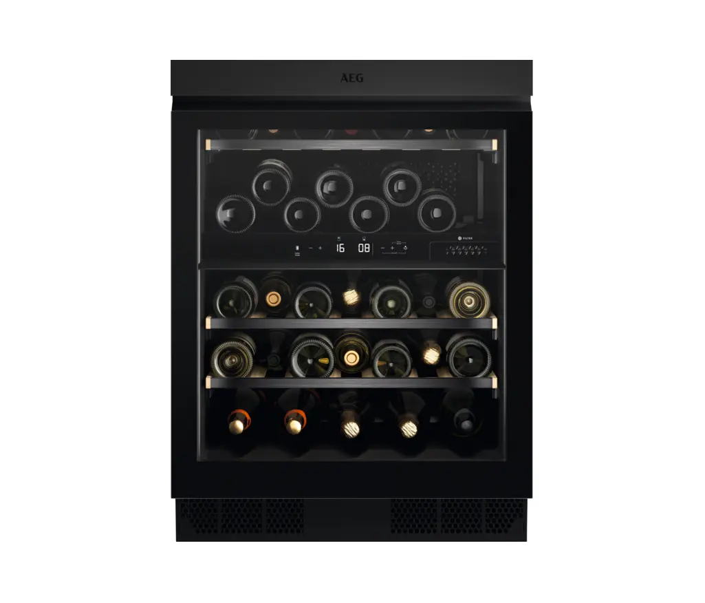 Electrolux Group - 8000 Integrated Under Counter Wine Cabinet 81.8 cm - Black Matt Glass