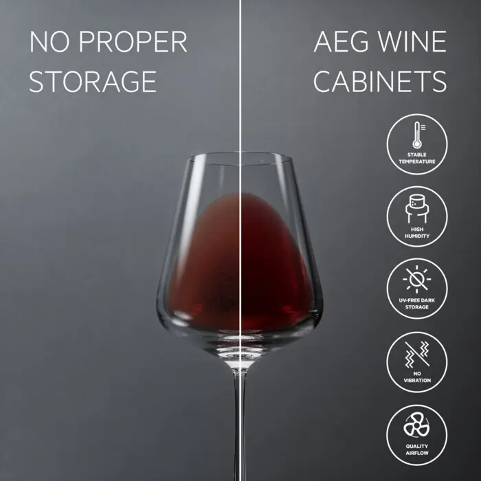 Electrolux Group - 8000 Integrated Under Counter Wine Cabinet 81.8 cm - Black Matt Glass