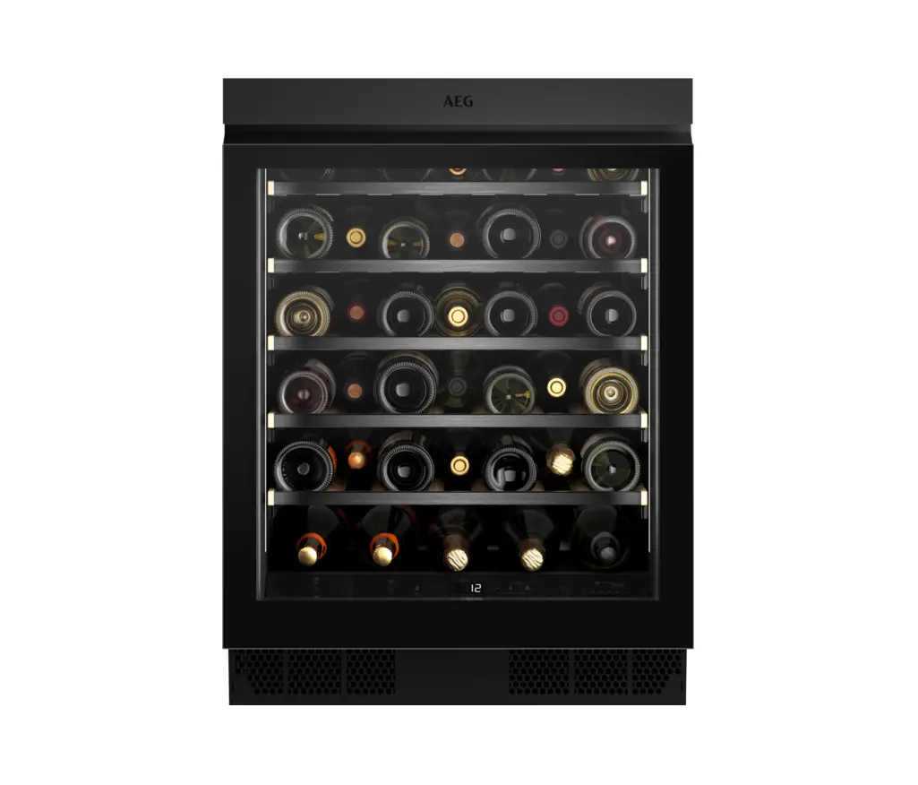 Electrolux Group - 8000 Integrated Under Counter Wine Cabinet 81.8 cm - Black Matt Glass