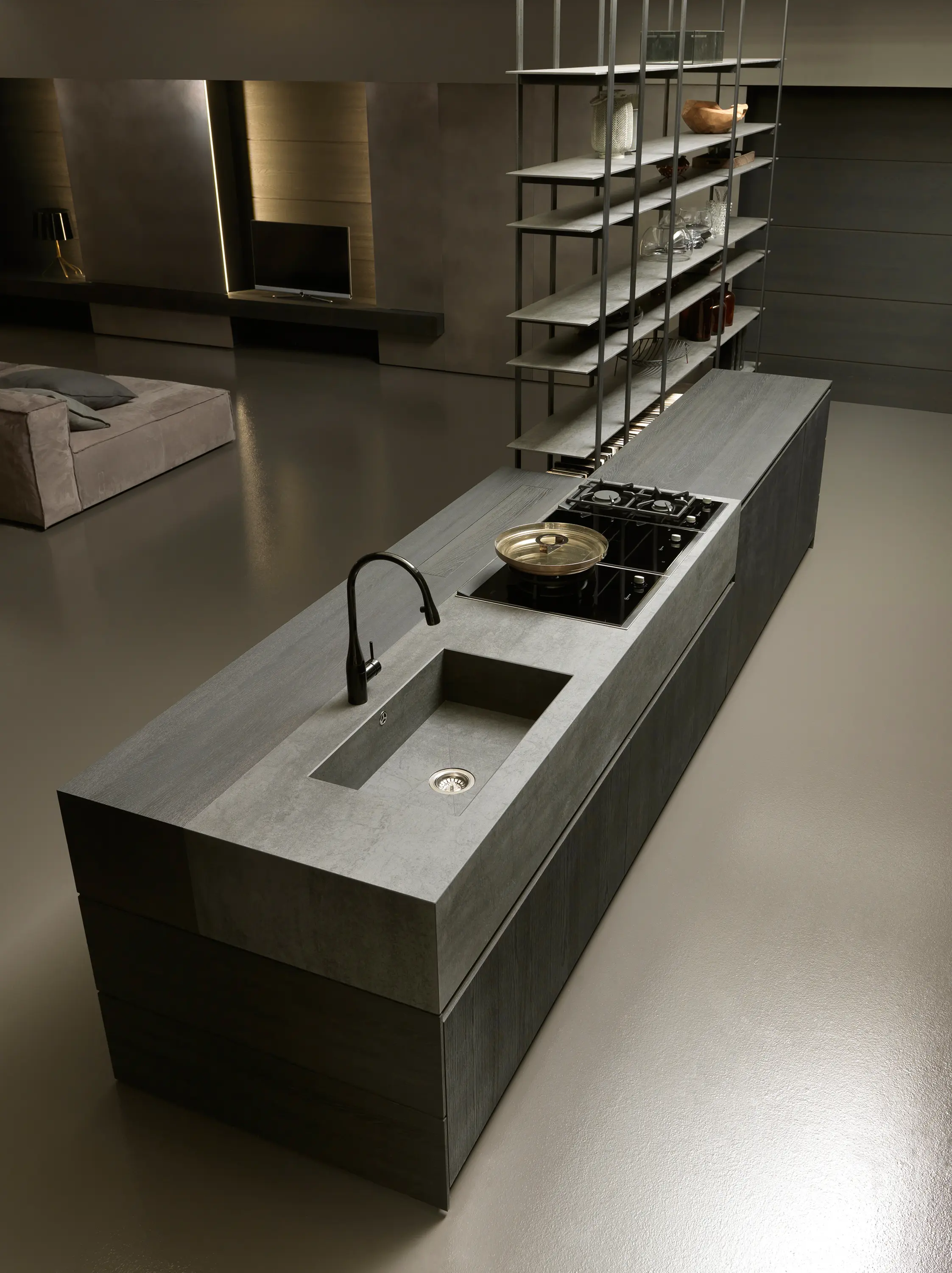 Modulnova - Blade 1 island with shelving unit