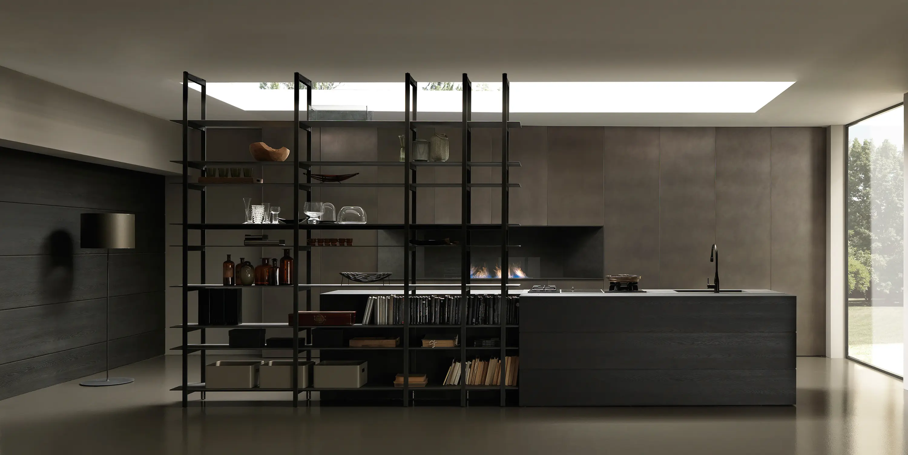 Modulnova - Blade 1 island with shelving unit