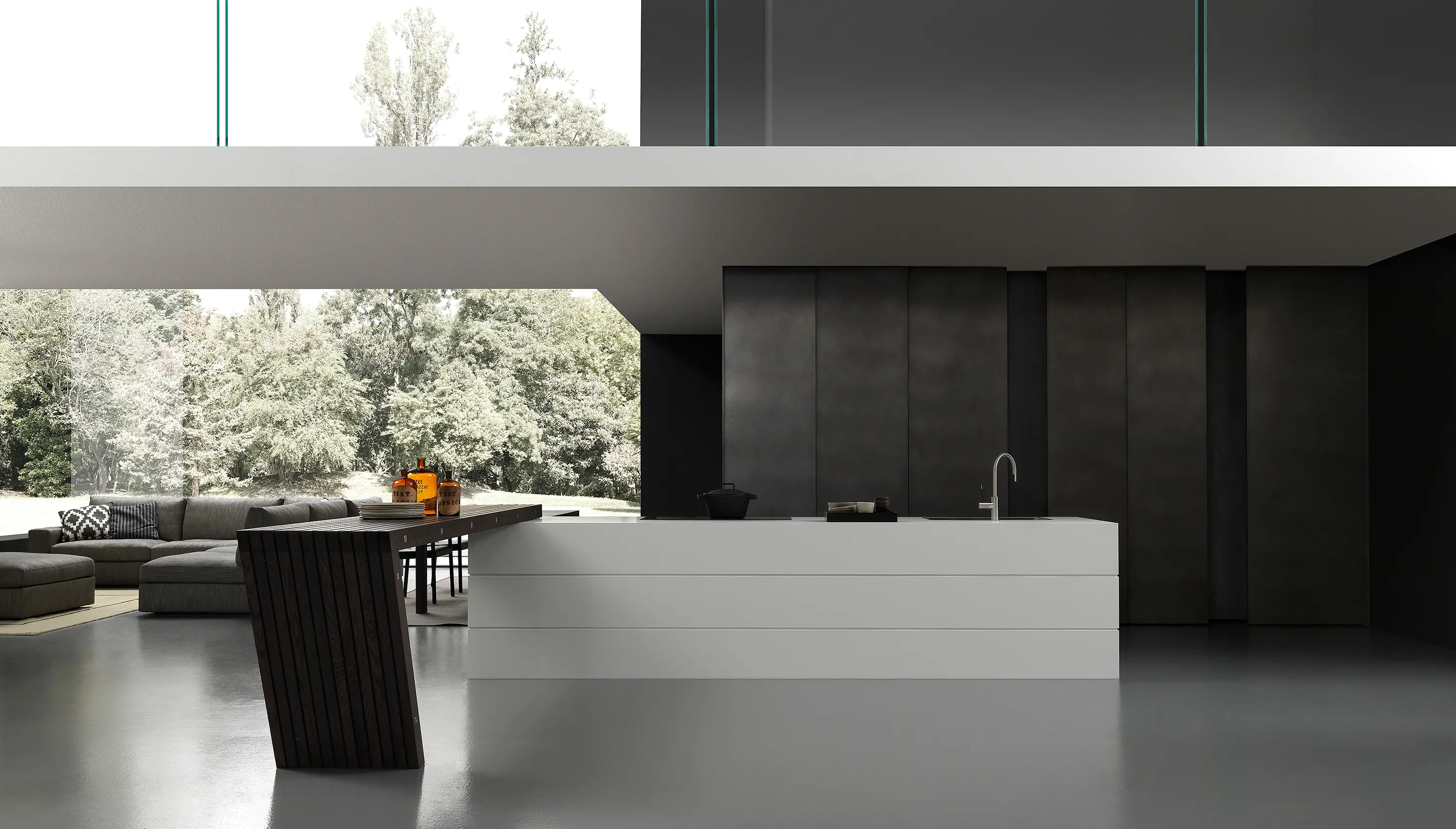 Modulnova - Blade 3 îlot finition Fenix Bianco