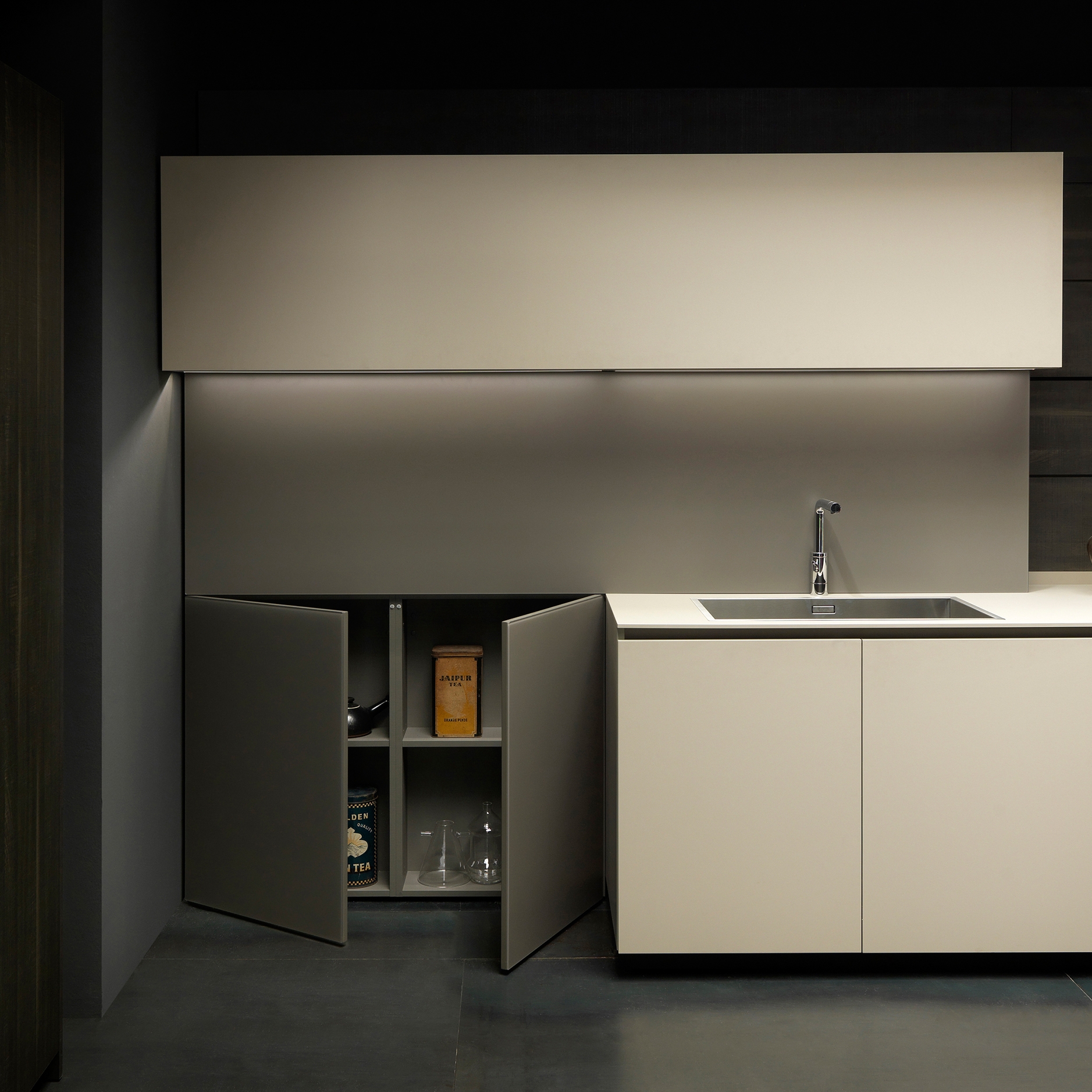 Produkt Mh6 1 linear kitchen in Beige melamine des Herstellers Modulnova anzeigen