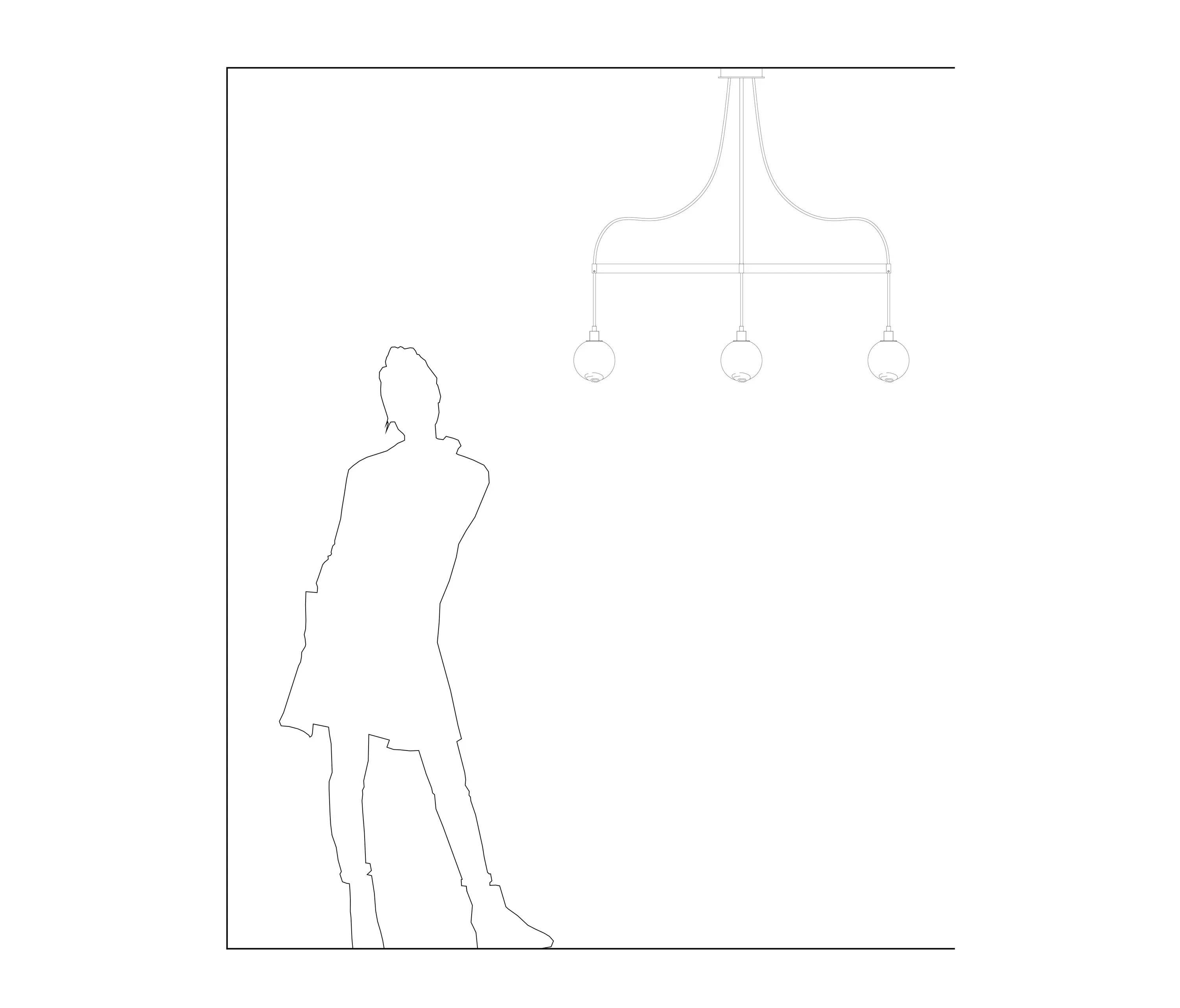 SkLO - Drape Arm 3 Pendant