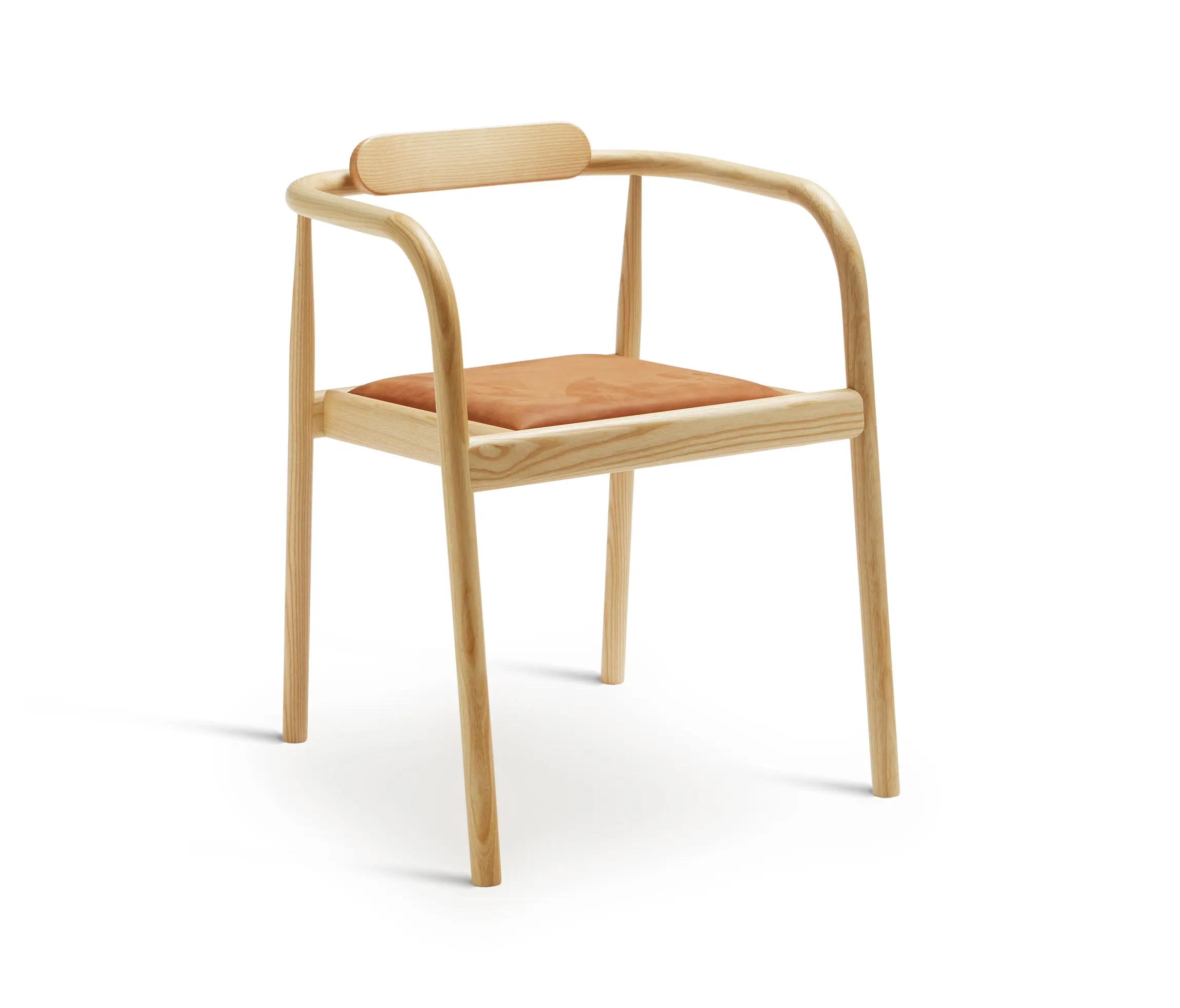 Please Wait to be Seated - Ahm Chair | Natural Ash with Brown Leather Seat