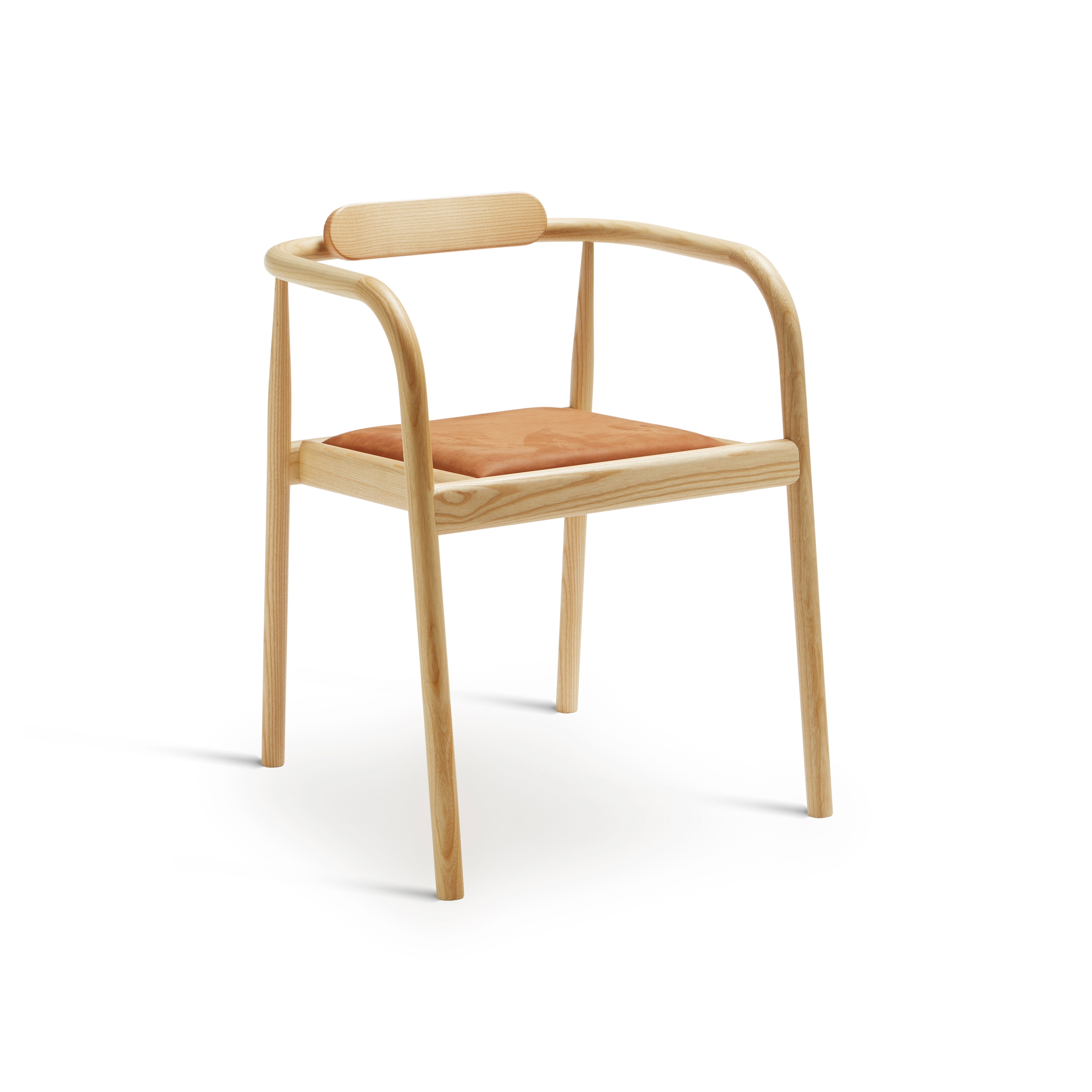 Mostra il prodotto Ahm Chair | Natural Ash with Brown Leather Seat del produttore Please Wait to be Seated