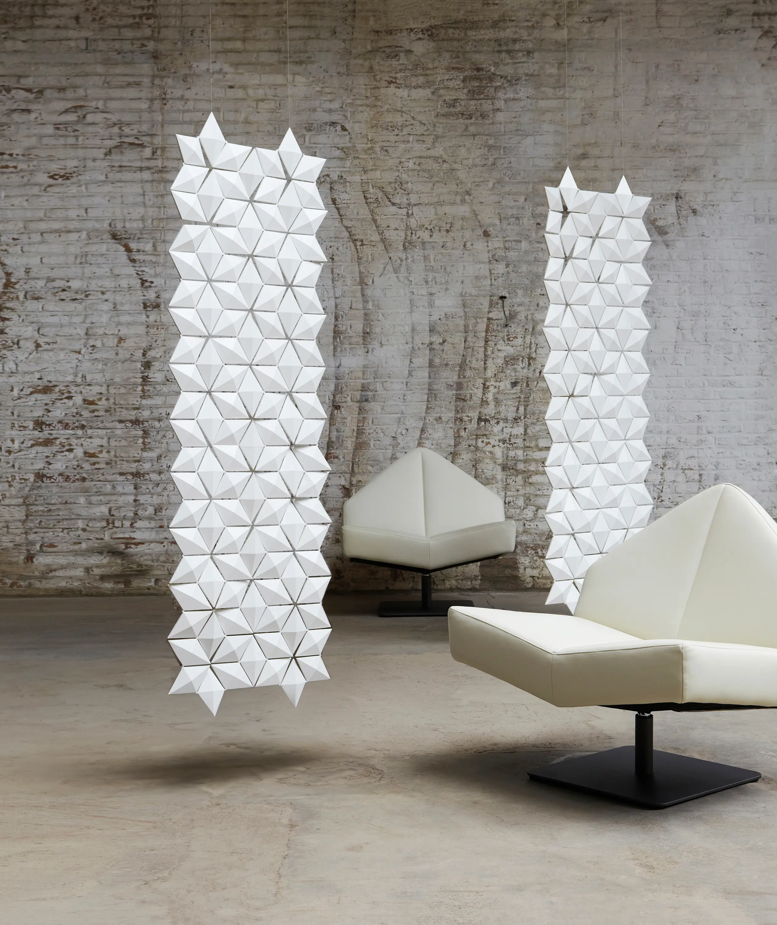 Bloomming - Divisorio sospeso Facet 68 x 217 cm in Bianco