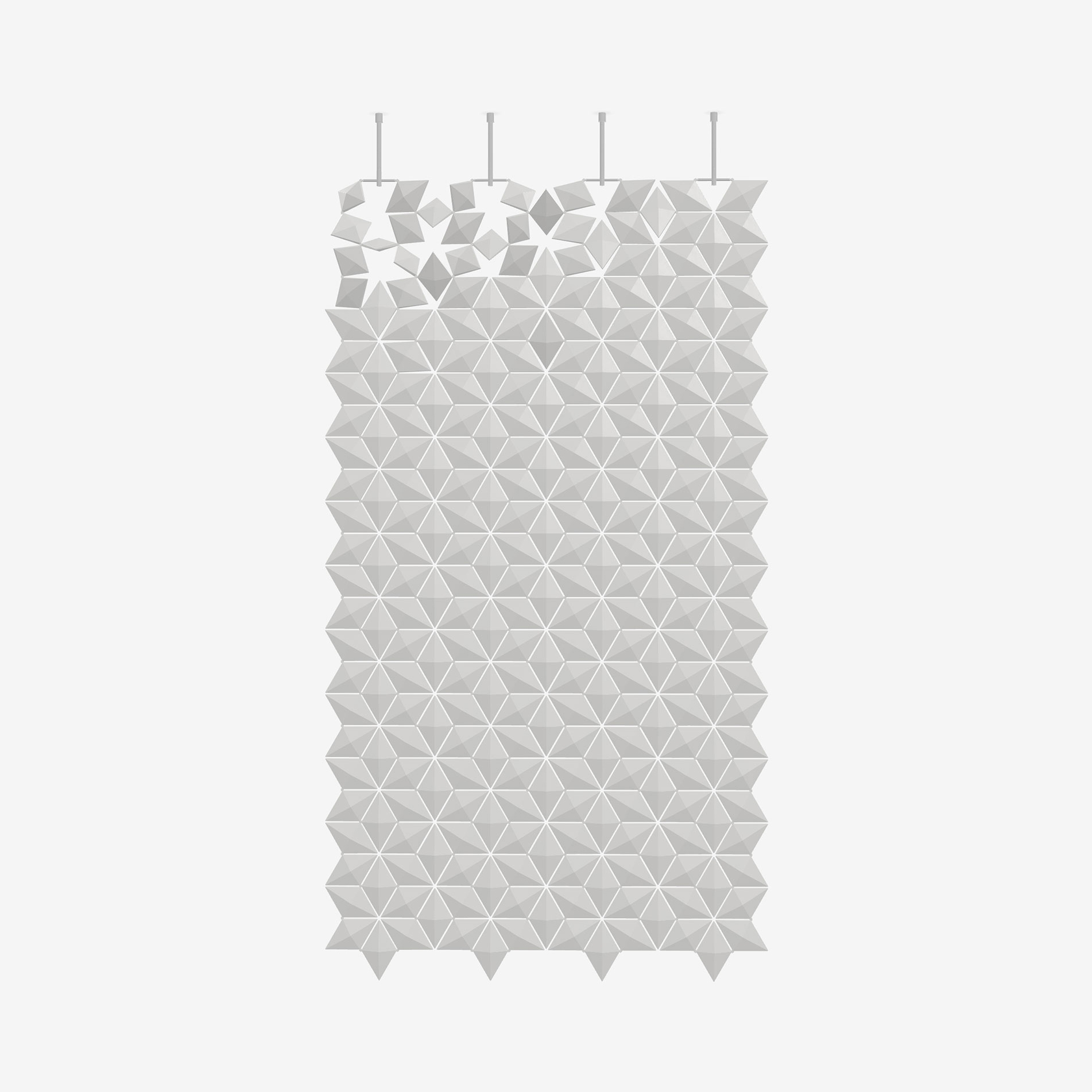Display product Facet hanging room divider 136 x 246cm in Pearl Gray from manufacturer Bloomming