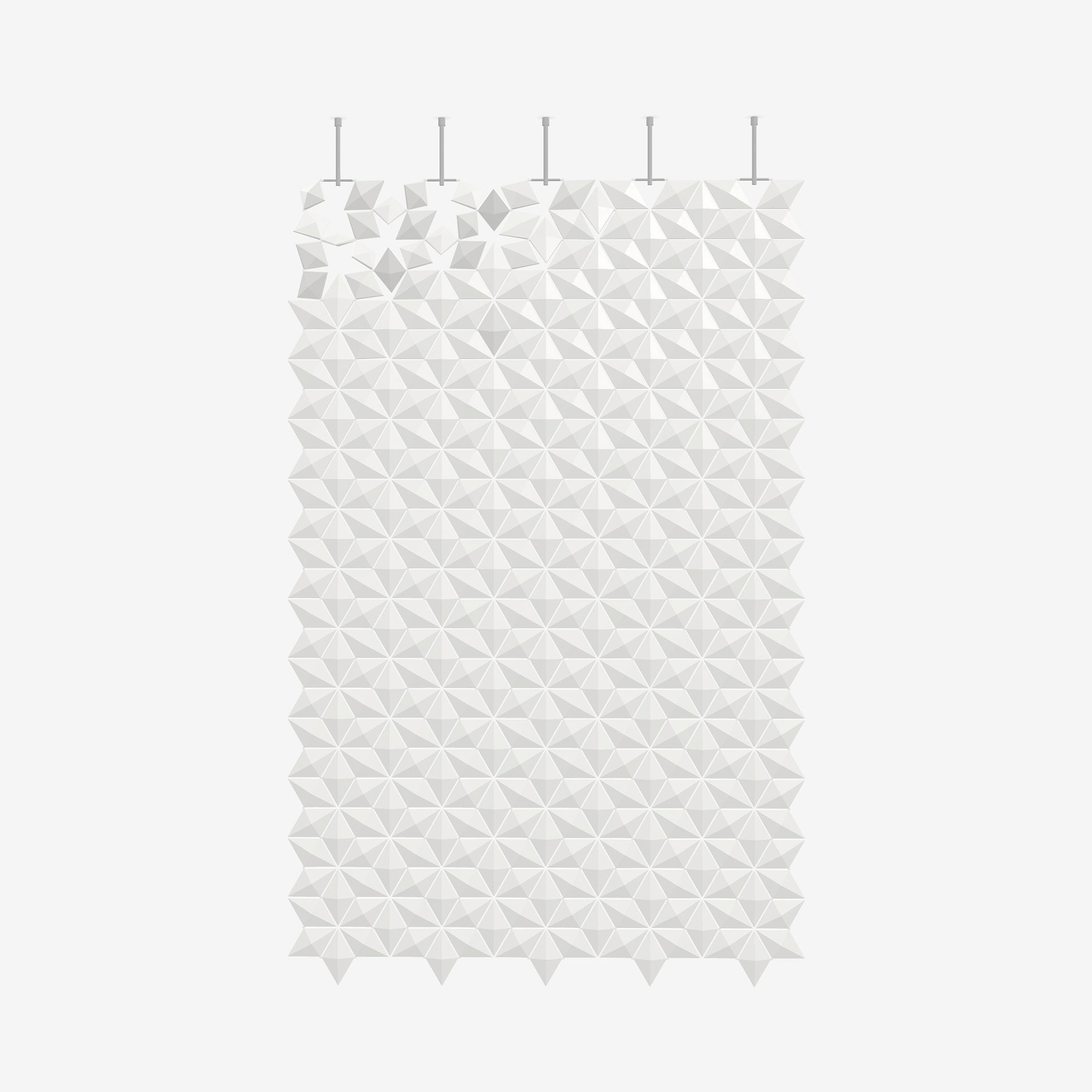 Vertoon produk Facet hanging room divider 170 x 265cm in White van vervaardiger Bloomming