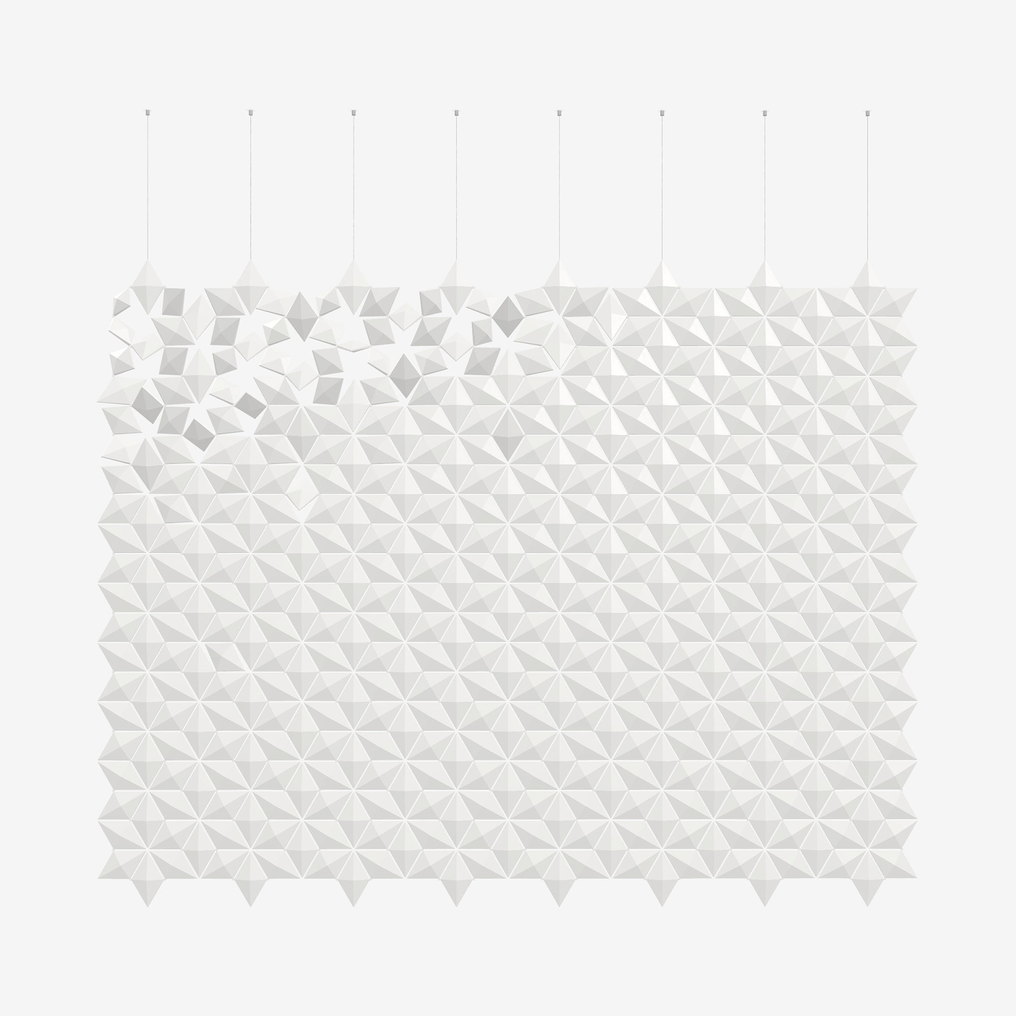 Display product Facet hanging room divider 272 x 217cm in White from manufacturer Bloomming