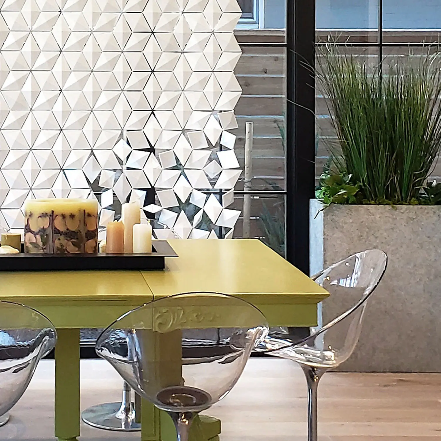 Bloomming - Facet hanging room divider 204 x 226cm in White