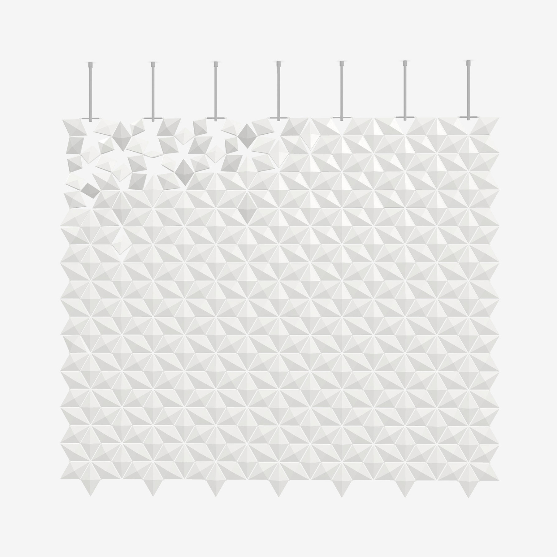 Facet hanging room divider 238 x 207cm in White
