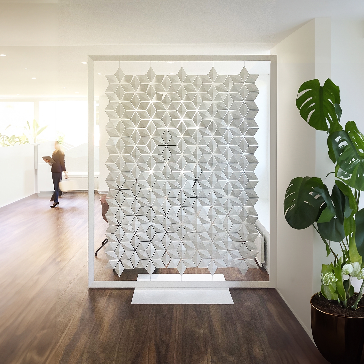 Display product Freestanding room divider Facet 204 x 260cm in White from manufacturer Bloomming