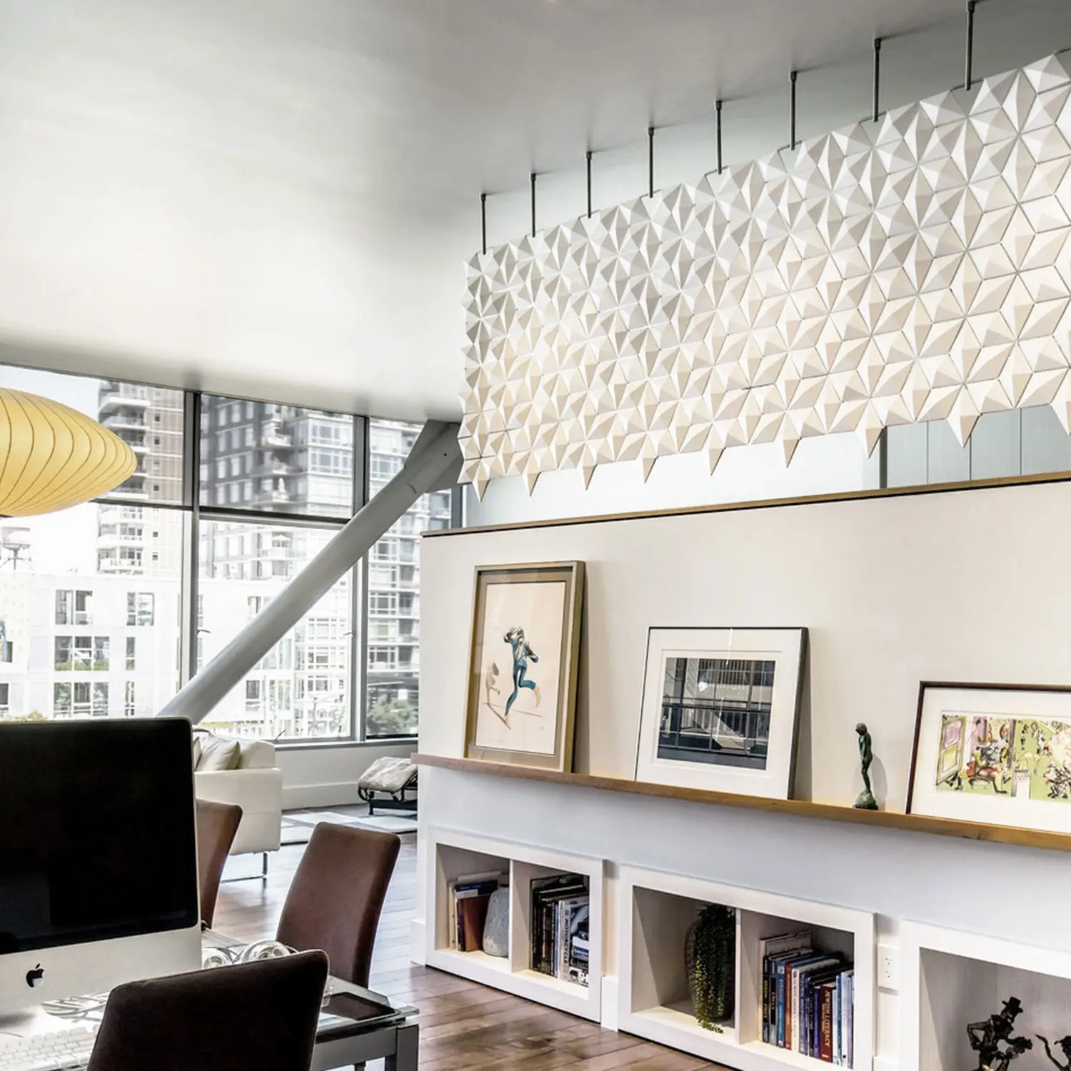 Bloomming - Facet hanging room divider 340 x 108cm in White