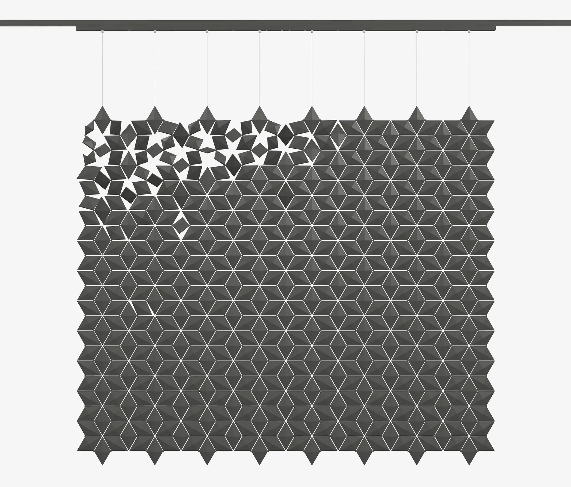 Bloomming - Facet hanging room divider 272 x 236cm with sliding track