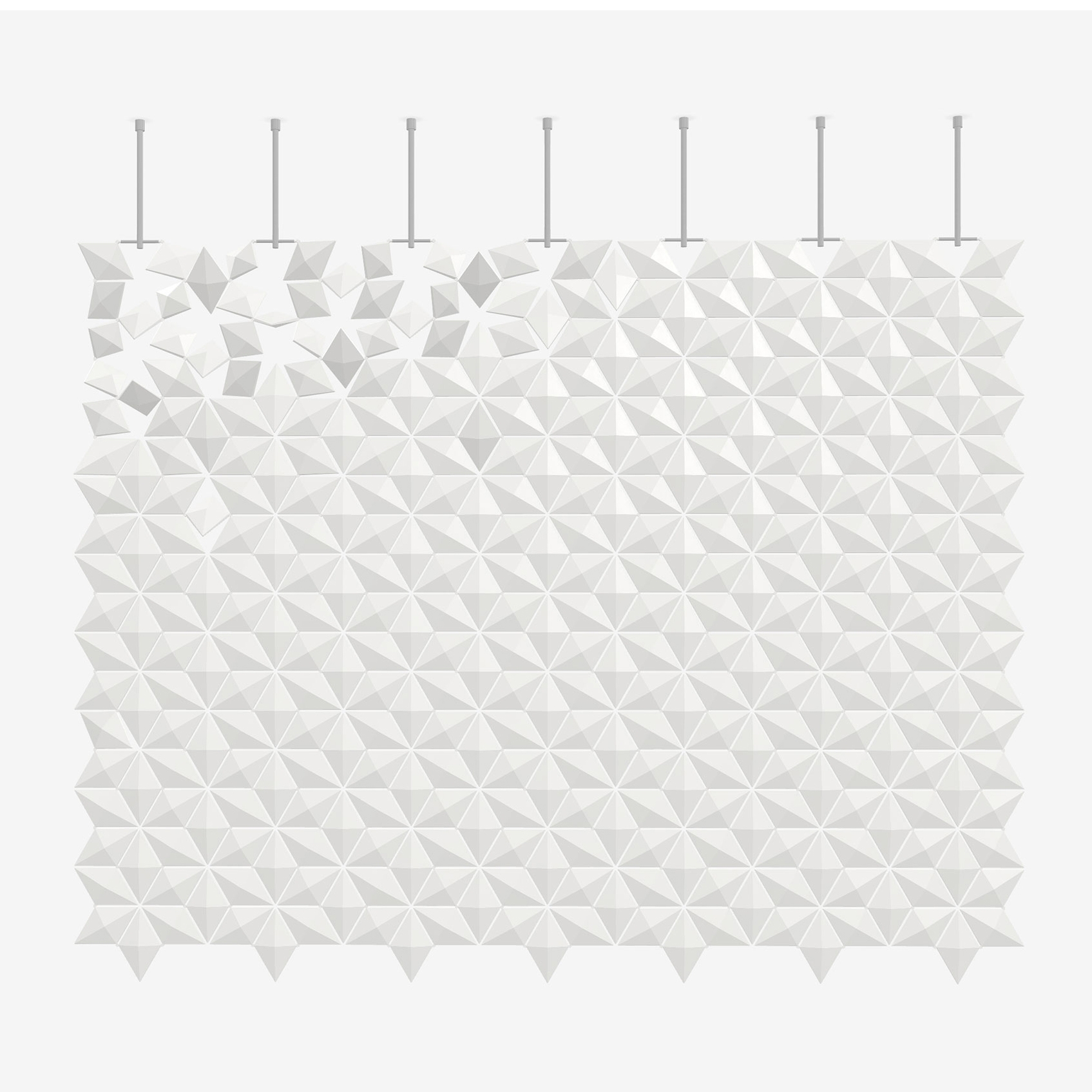 Display product Facet hanging room divider 238 x 187cm in White from manufacturer Bloomming