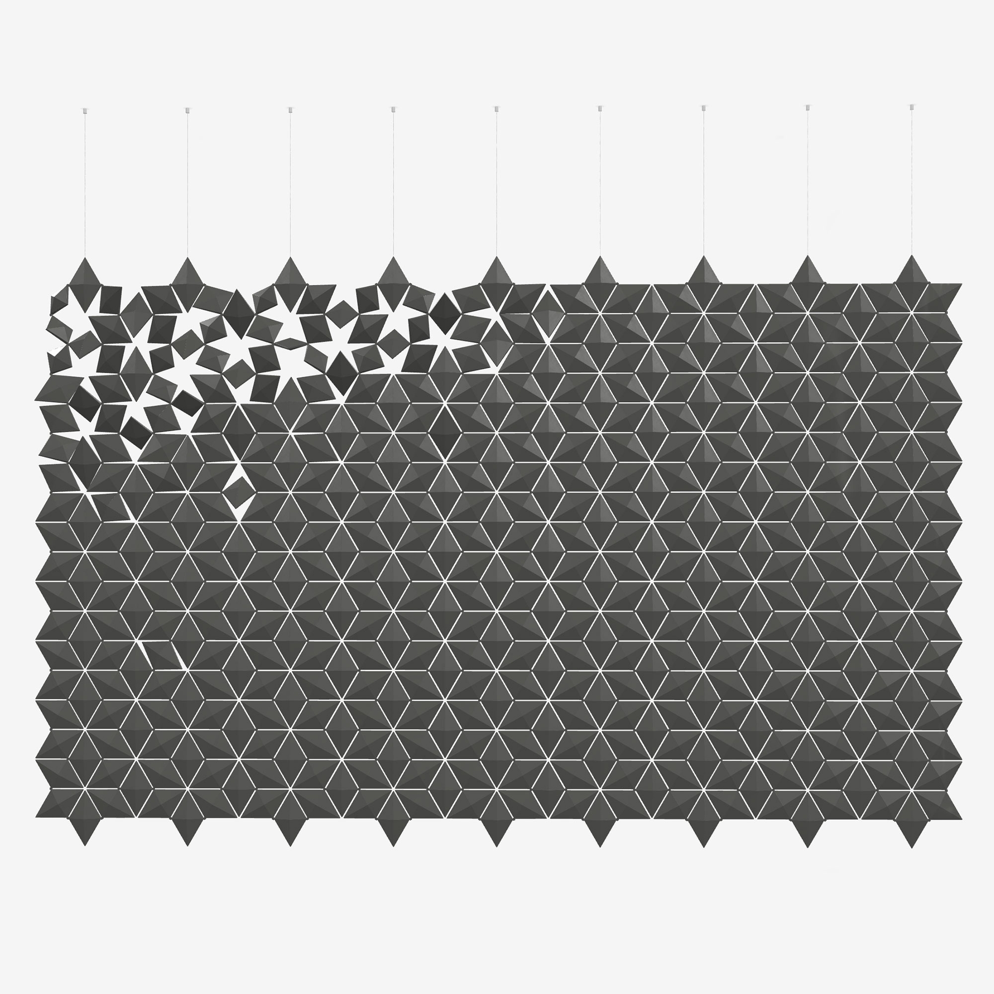 Mostrar el producto Facet hanging room divider 306 x 197cm in Graphite del fabricante Bloomming