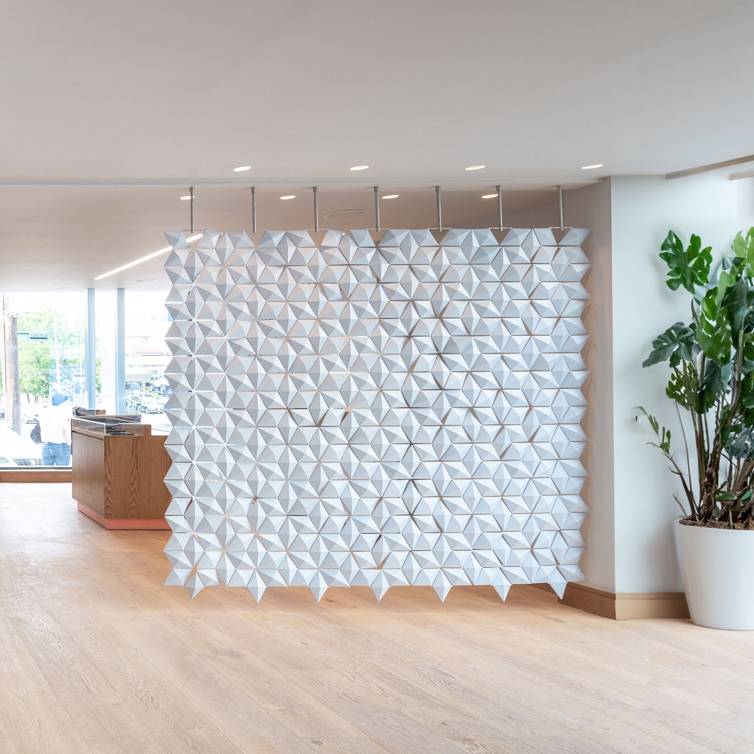 Facet hanging room divider 238 x 207cm in Pale Blue