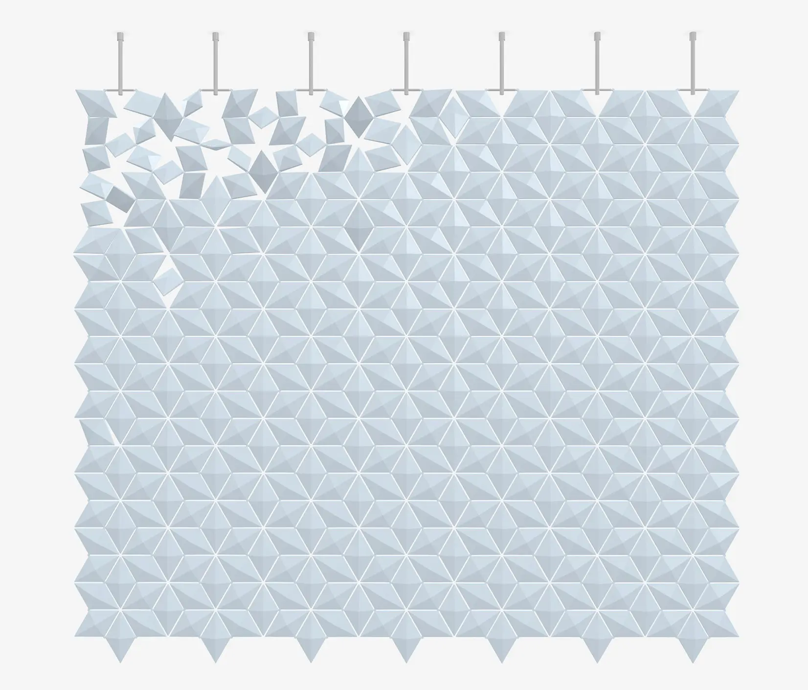 Bloomming - Séparateur d’espace suspendu Facet 238 x 207cm in Bleu Clair