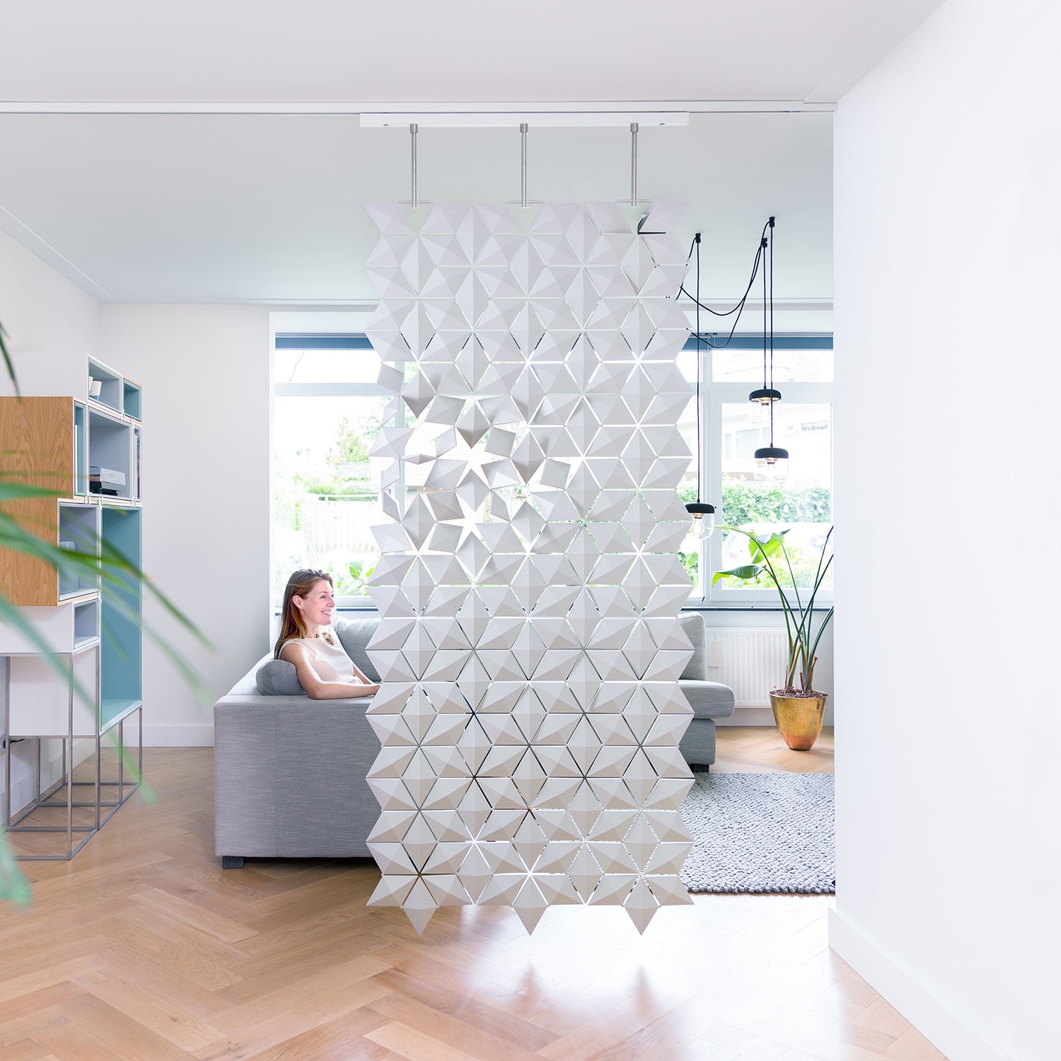 Afficher le produit Séparateur d’espace suspendu Facet 102 x 226cm avec rail coulissant du fabricant Bloomming