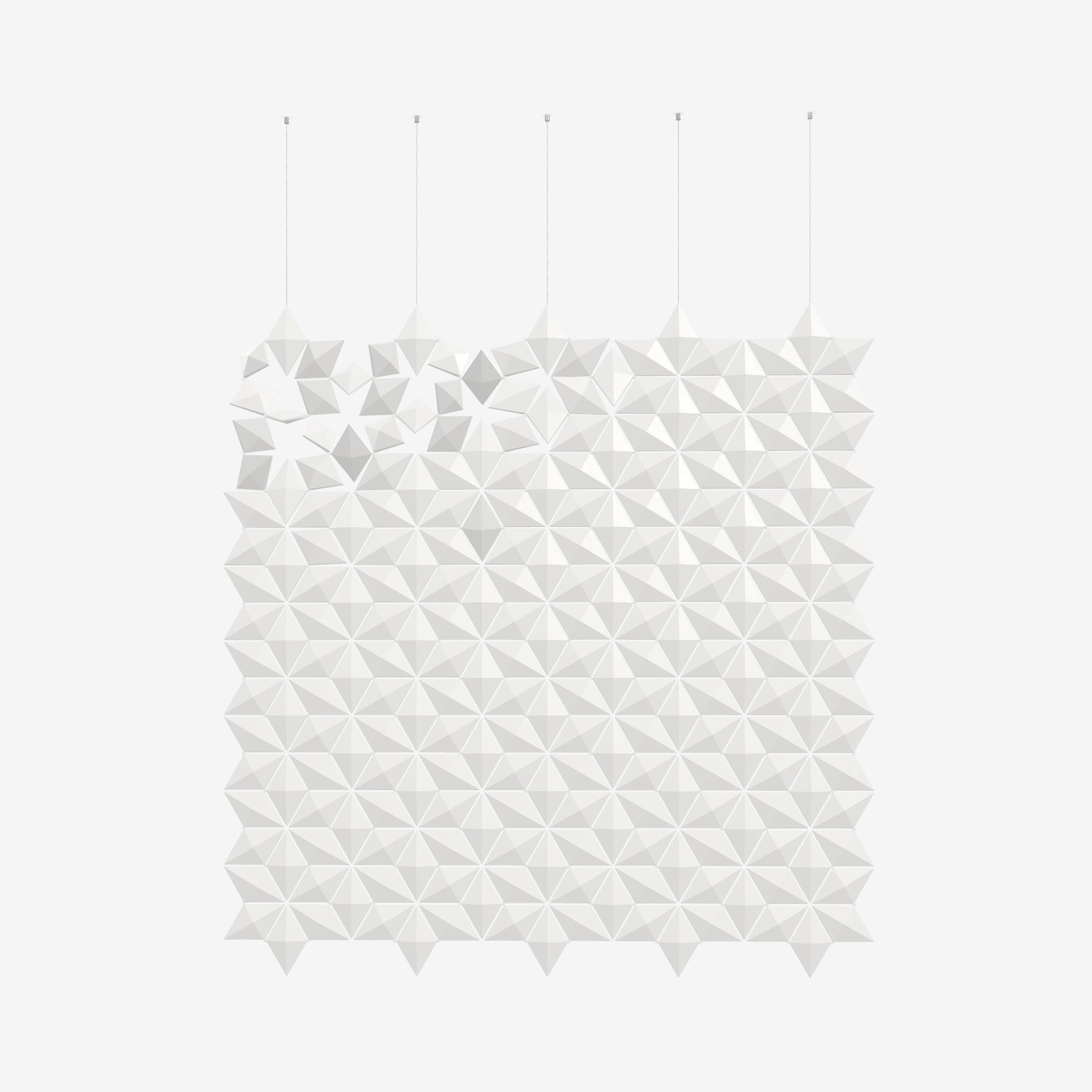 Vertoon produk Facet hanging room divider 170 x 178cm in White van vervaardiger Bloomming