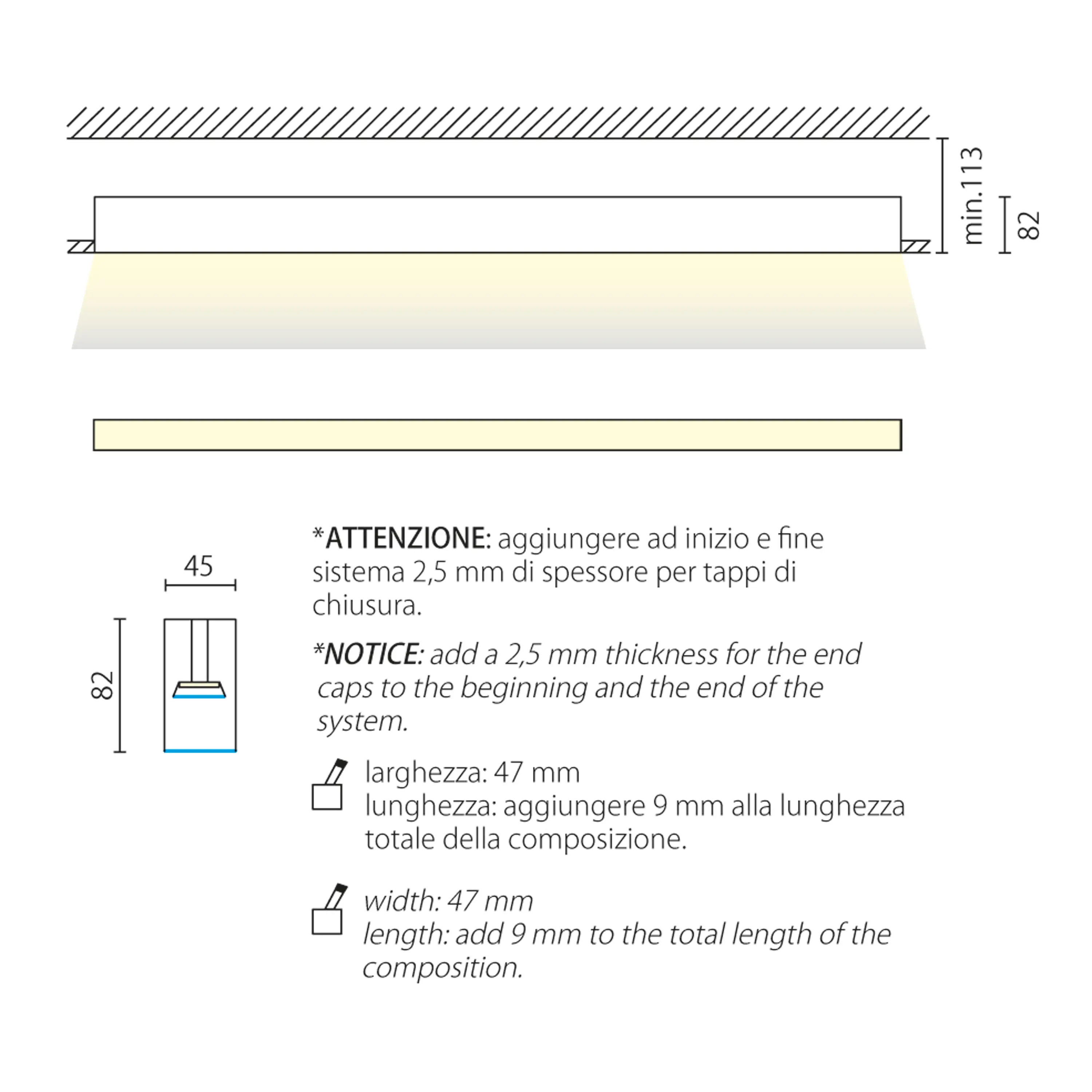 Aqlus - Line Pro light trimless recessed system