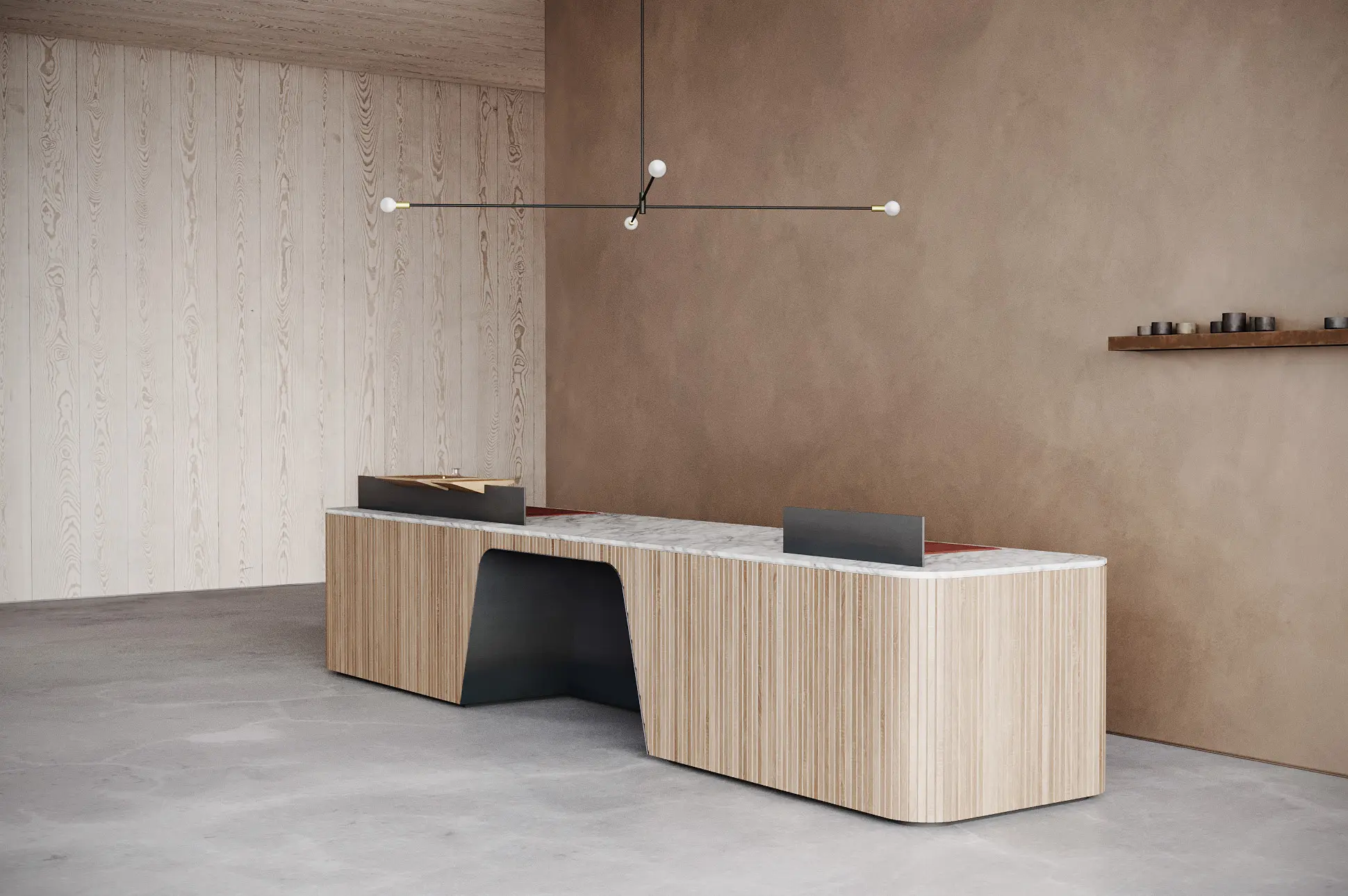 Isomi - Join Desk in Wood Configuration 1