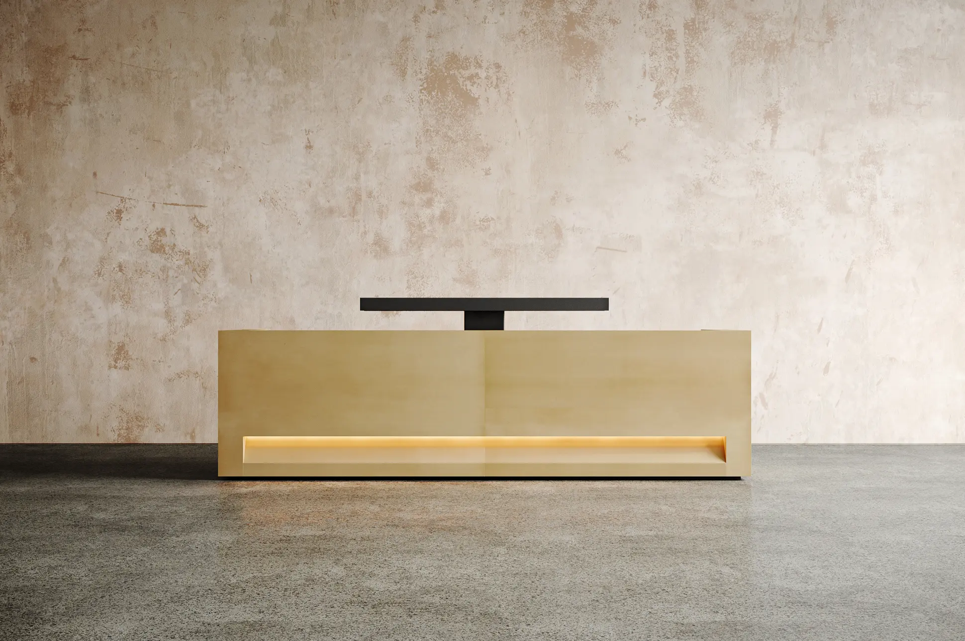 Isomi - Blok Reception Desk Brass