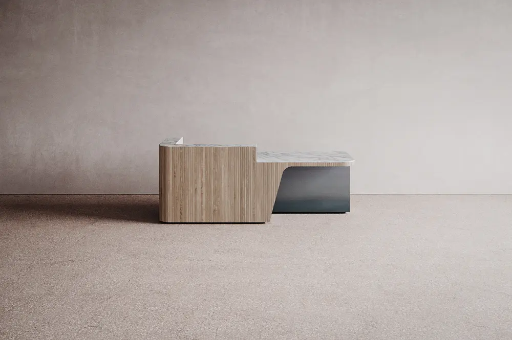 Isomi - Join Desk in Wood Configuration 2