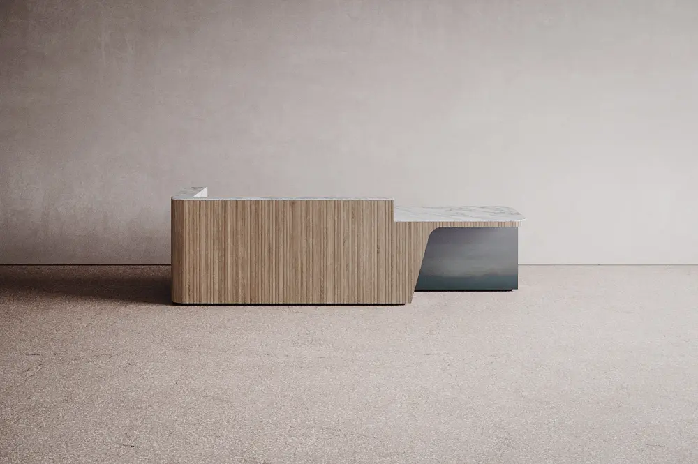 Isomi - Join Desk in Wood Configuration 3