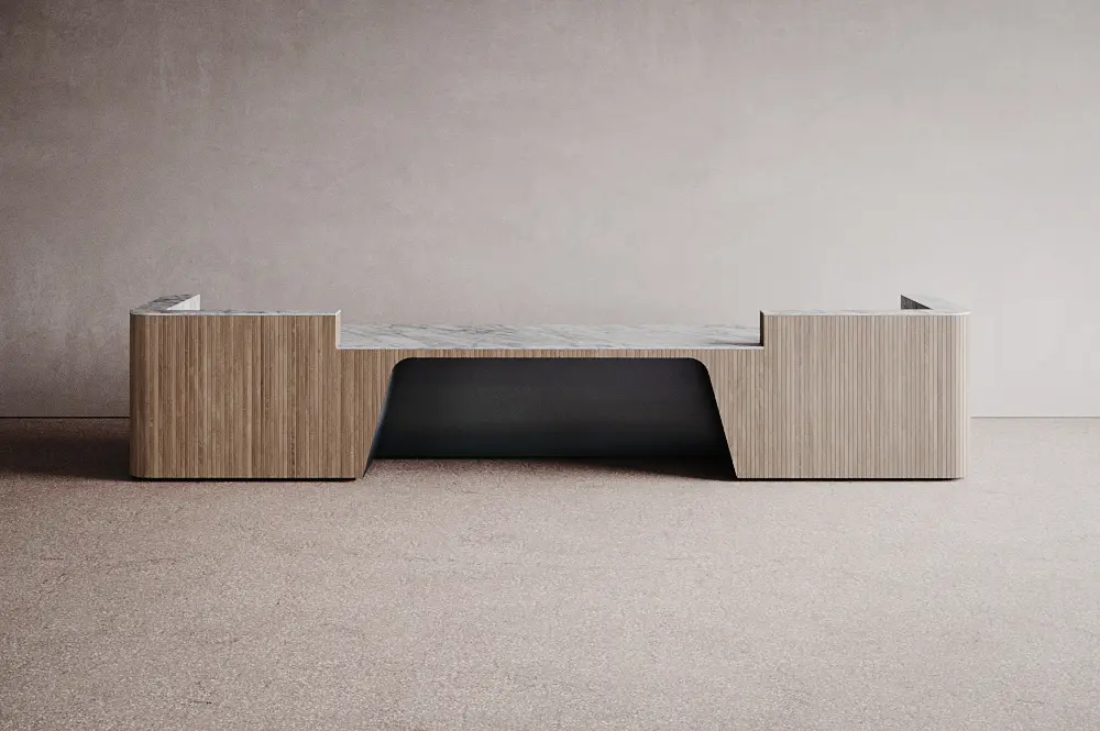 Isomi - Join Desk in Wood Configuration 5