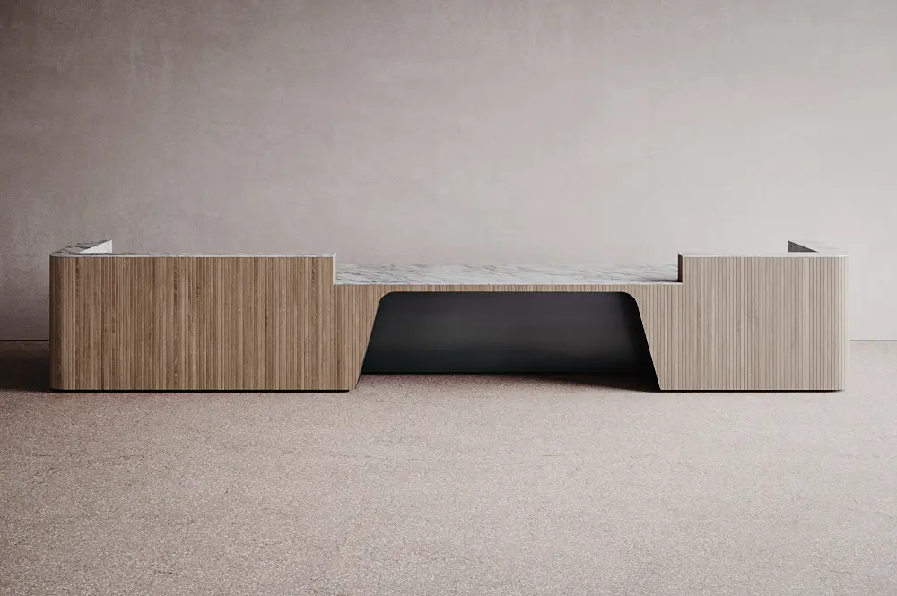 Isomi - Join Desk in Wood Configuration 6