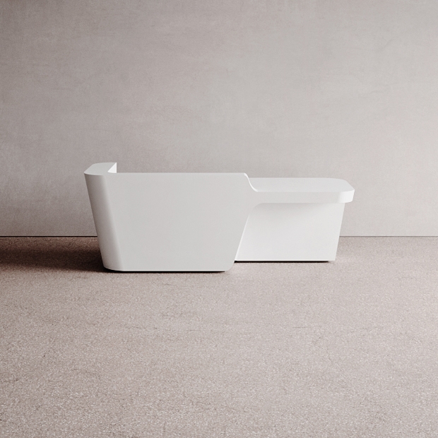 Afficher le produit Mono Desk Solid Surface Configuration 4 du fabricant Isomi