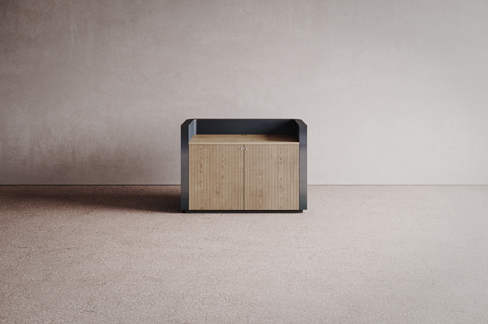 FLO GREETER IN HOT ROLLED STEEL CONFIGURATION 5 - Stehpulte von Isomi ...