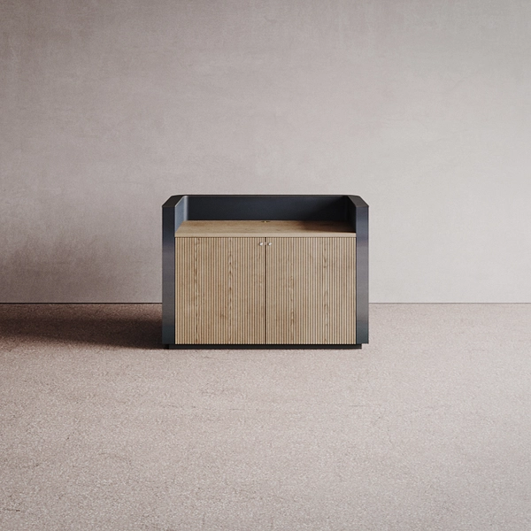 Greeter Wall FLO GREETER IN HOT ROLLED STEEL CONFIGURATION 5 - Stehpulte von Isomi ...